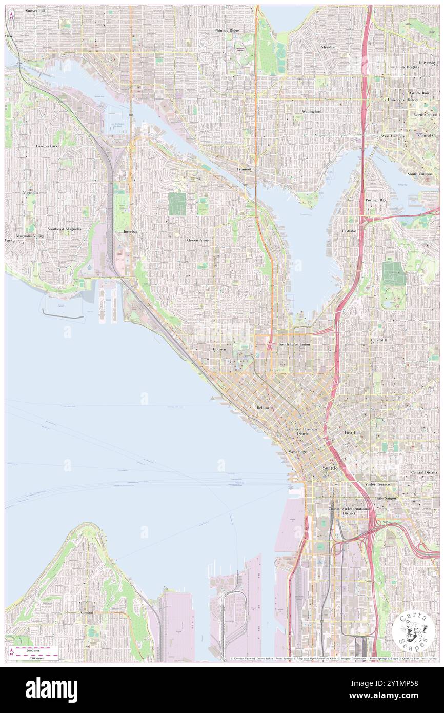 Lower Queen Anne, King County, Stati Uniti, Stati Uniti, Washington, N 47 37' 29'', S 122 21' 18'', mappa, Cartascapes Map pubblicata nel 2024. Esplora Cartascapes, una mappa che rivela i diversi paesaggi, culture ed ecosistemi della Terra. Viaggia attraverso il tempo e lo spazio, scoprendo l'interconnessione del passato, del presente e del futuro del nostro pianeta. Foto Stock