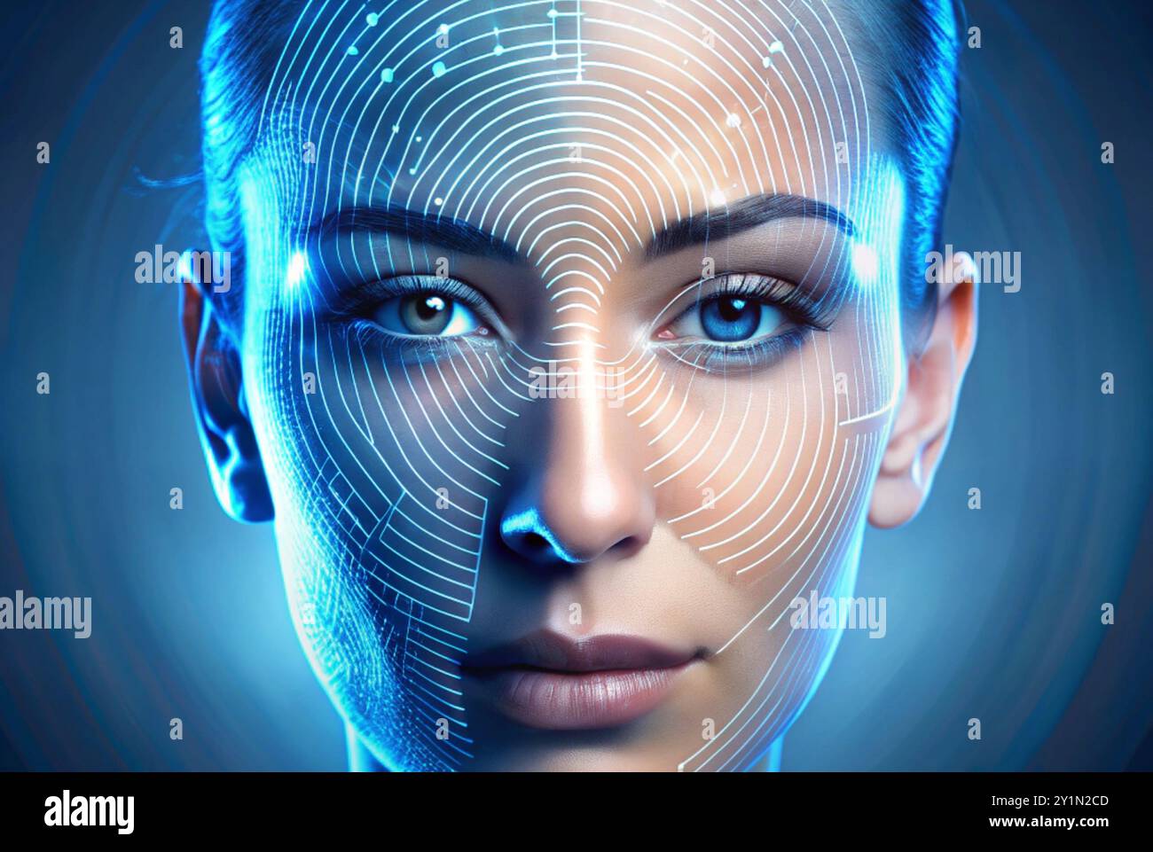 il riconoscimento automatizzato degli individui mediante caratteristiche fisiche uniche Foto Stock