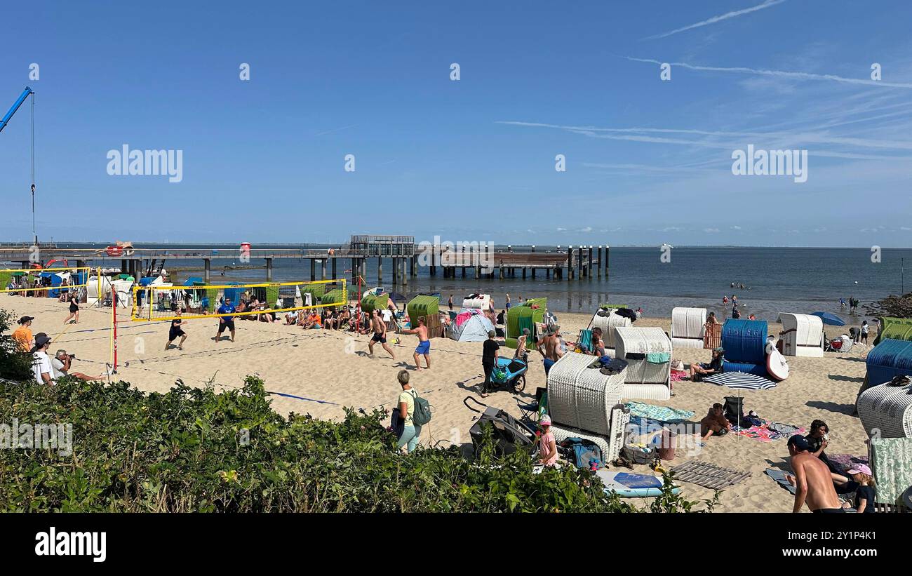 31.07.24 Strand Insel Föhr Nordfriesland : *** 31 07 24 Spiaggia Föhr Isola Frisia settentrionale Foto Stock