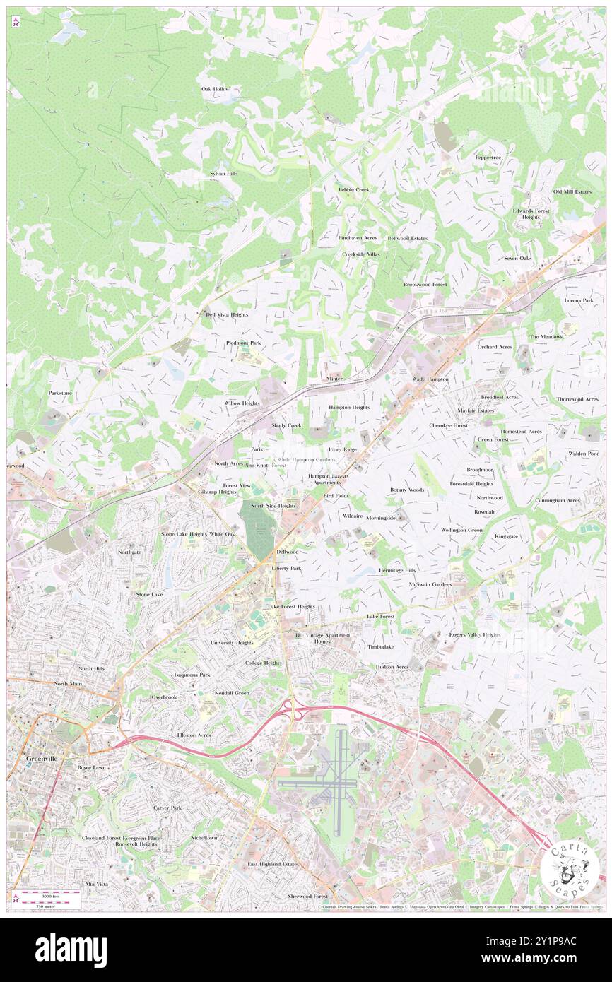 Wade Hampton Gardens, Greenville County, Stati Uniti, Carolina del Sud, N 34 53' 33'', S 82 21' 14'', MAP, Cartascapes Map pubblicata nel 2024. Esplora Cartascapes, una mappa che rivela i diversi paesaggi, culture ed ecosistemi della Terra. Viaggia attraverso il tempo e lo spazio, scoprendo l'interconnessione del passato, del presente e del futuro del nostro pianeta. Foto Stock