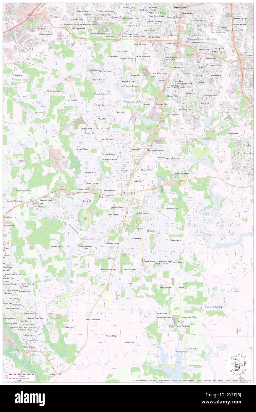 Fayetteville, Fayette County, Stati Uniti, Georgia, N 33 26' 55'', S 84 27' 17'', MAP, Cartascapes Map pubblicata nel 2024. Esplora Cartascapes, una mappa che rivela i diversi paesaggi, culture ed ecosistemi della Terra. Viaggia attraverso il tempo e lo spazio, scoprendo l'interconnessione del passato, del presente e del futuro del nostro pianeta. Foto Stock