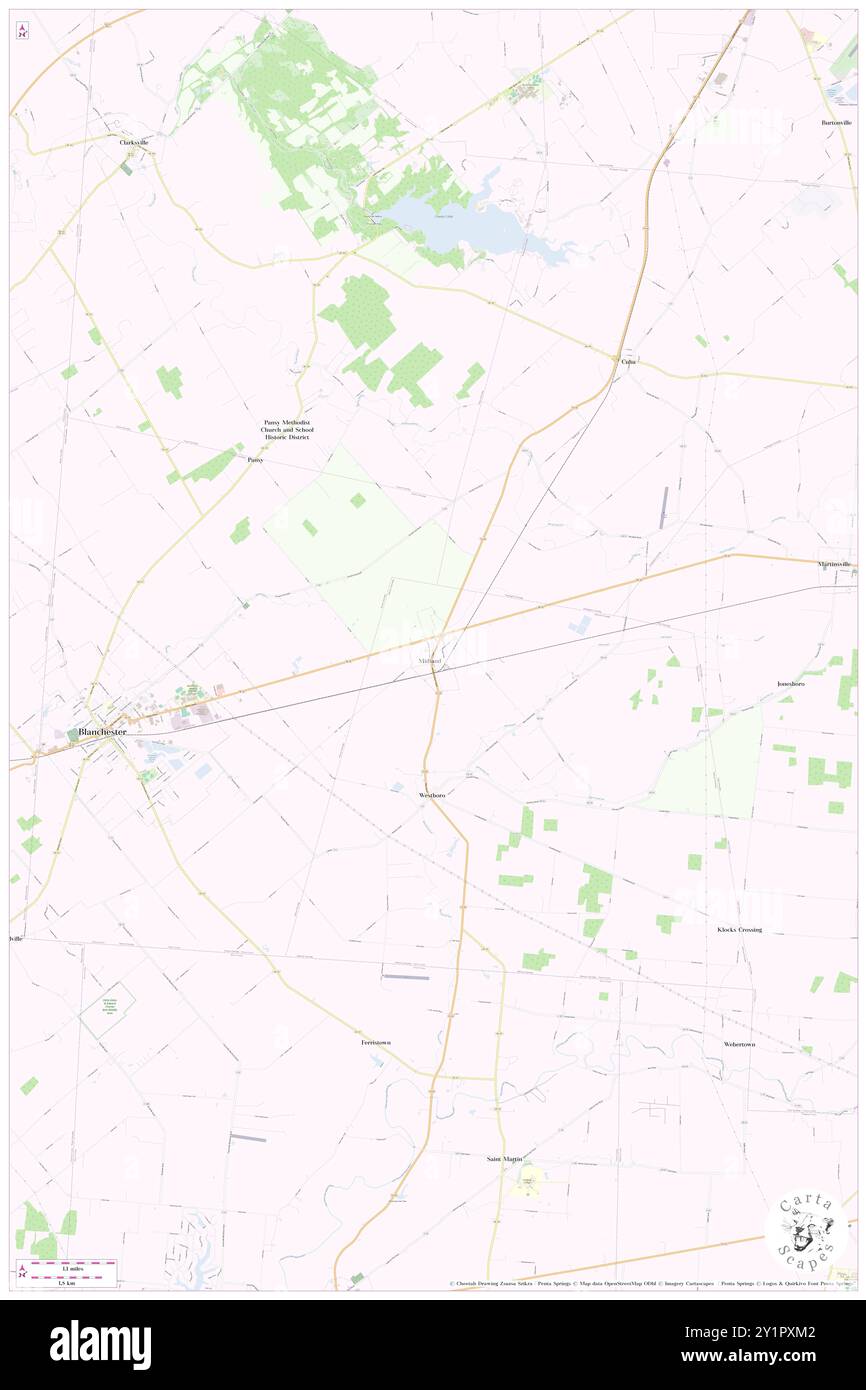 Midland, Clinton County, Stati Uniti, Stati Uniti, Ohio, N 39 18' 22'', S 83 54' 39'', MAP, Cartascapes Map pubblicata nel 2024. Esplora Cartascapes, una mappa che rivela i diversi paesaggi, culture ed ecosistemi della Terra. Viaggia attraverso il tempo e lo spazio, scoprendo l'interconnessione del passato, del presente e del futuro del nostro pianeta. Foto Stock