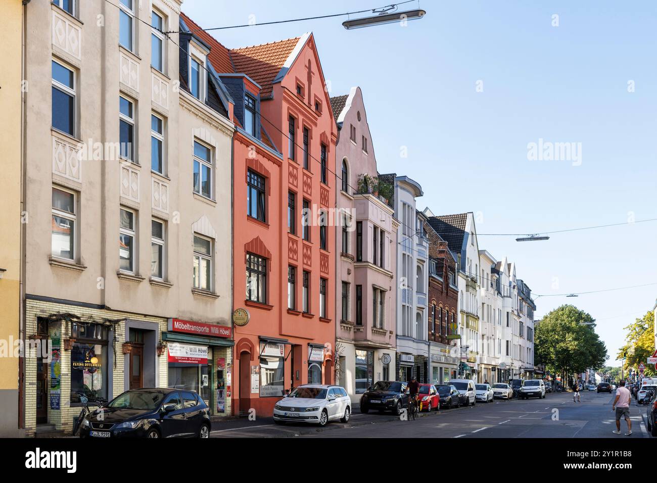 Case in via Berrenrather nel quartiere Suelz, Colonia, Germania. Haeuser an der Berrenrather Strasse im Stadtteil Suelz, Koeln, Deutschland. Foto Stock