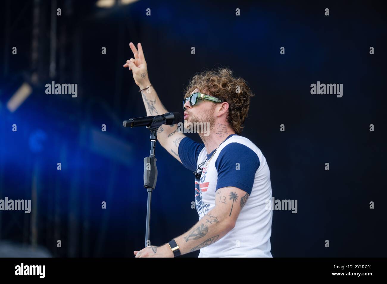 Lollapalooza 2024, Berlino, Germania, 7 settembre, 2024, Tom Grennan. Crediti: Colin Darbyshire/Alamy Live news Foto Stock