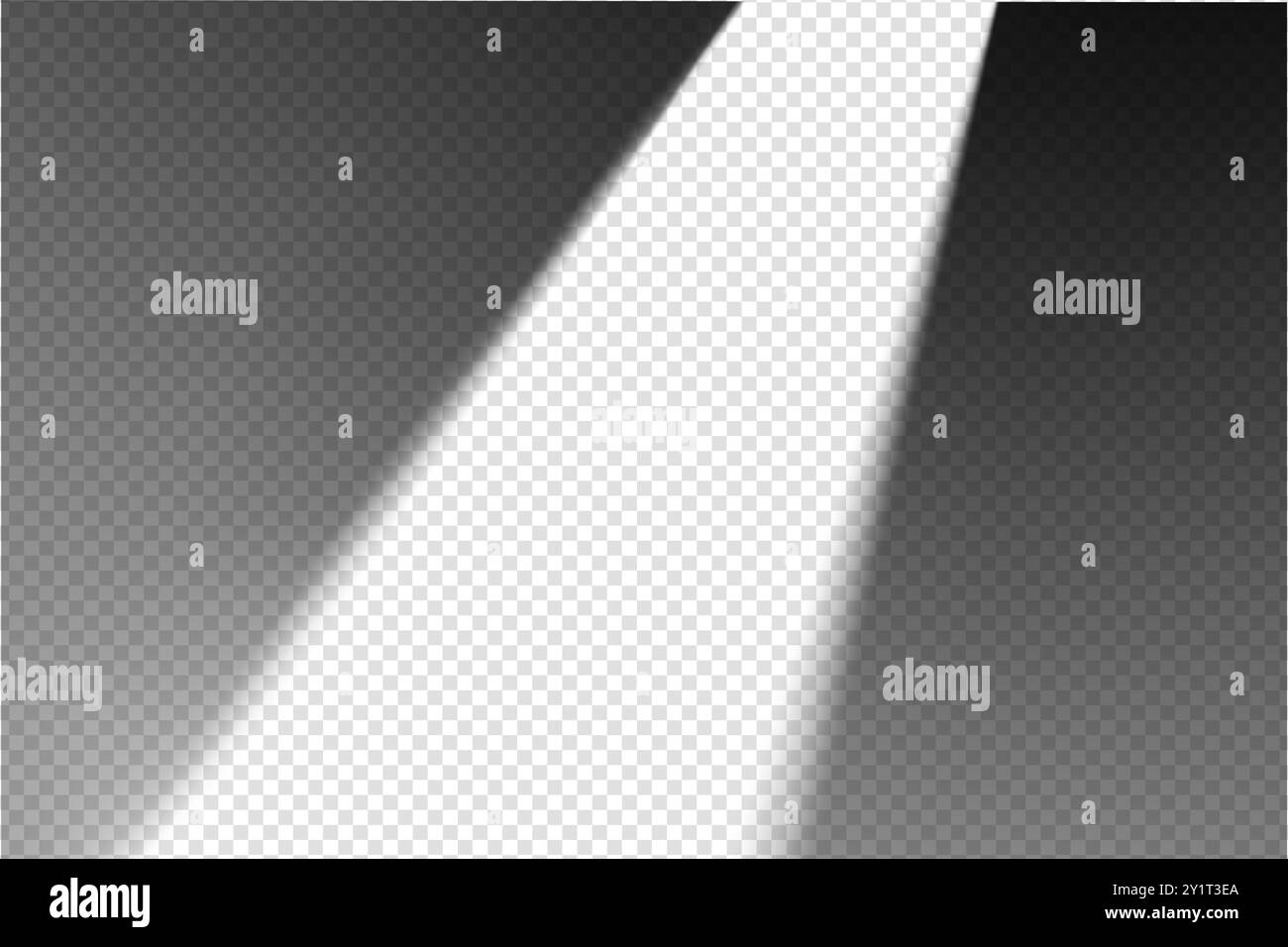 Fascio di luce a sovrapposizione ombreggiato fascio di luce della lampada a lanterna sfondo trasparente isolato. Illustrazione Vettoriale