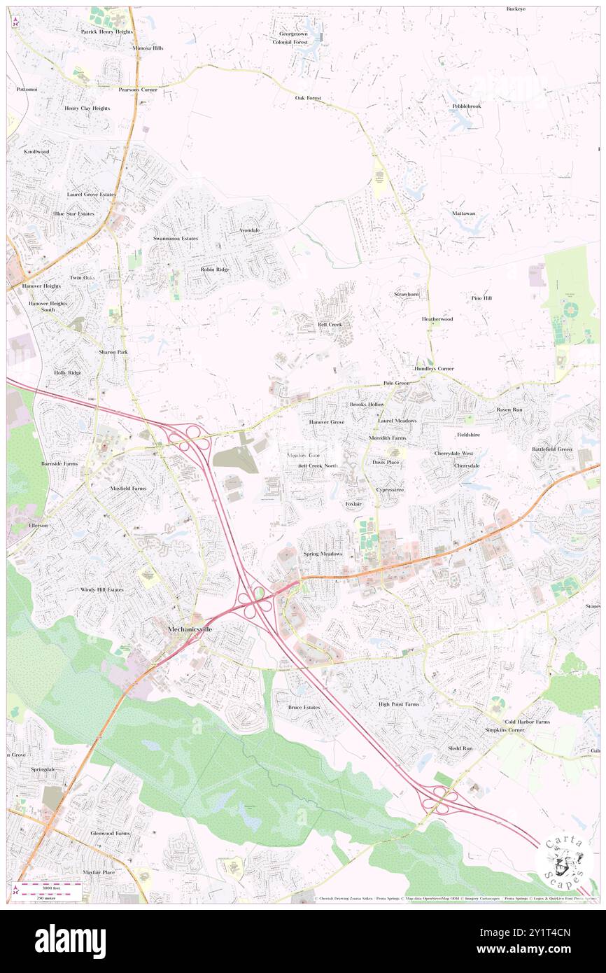 Meadow Gate, Hanover County, Stati Uniti, Stati Uniti, Virginia, N 37 37' 38'', S 77 21' 8'', mappa, Cartascapes Map pubblicata nel 2024. Esplora Cartascapes, una mappa che rivela i diversi paesaggi, culture ed ecosistemi della Terra. Viaggia attraverso il tempo e lo spazio, scoprendo l'interconnessione del passato, del presente e del futuro del nostro pianeta. Foto Stock