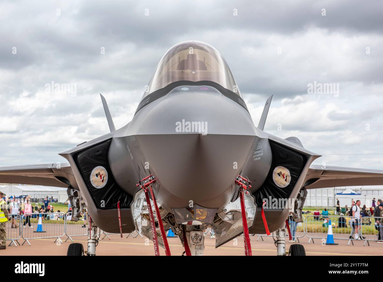 f-35 caccia jet, Royal International Air Tattoo RAF Fairford, ultimo caccia militare veloce moderno f-35 Foto Stock