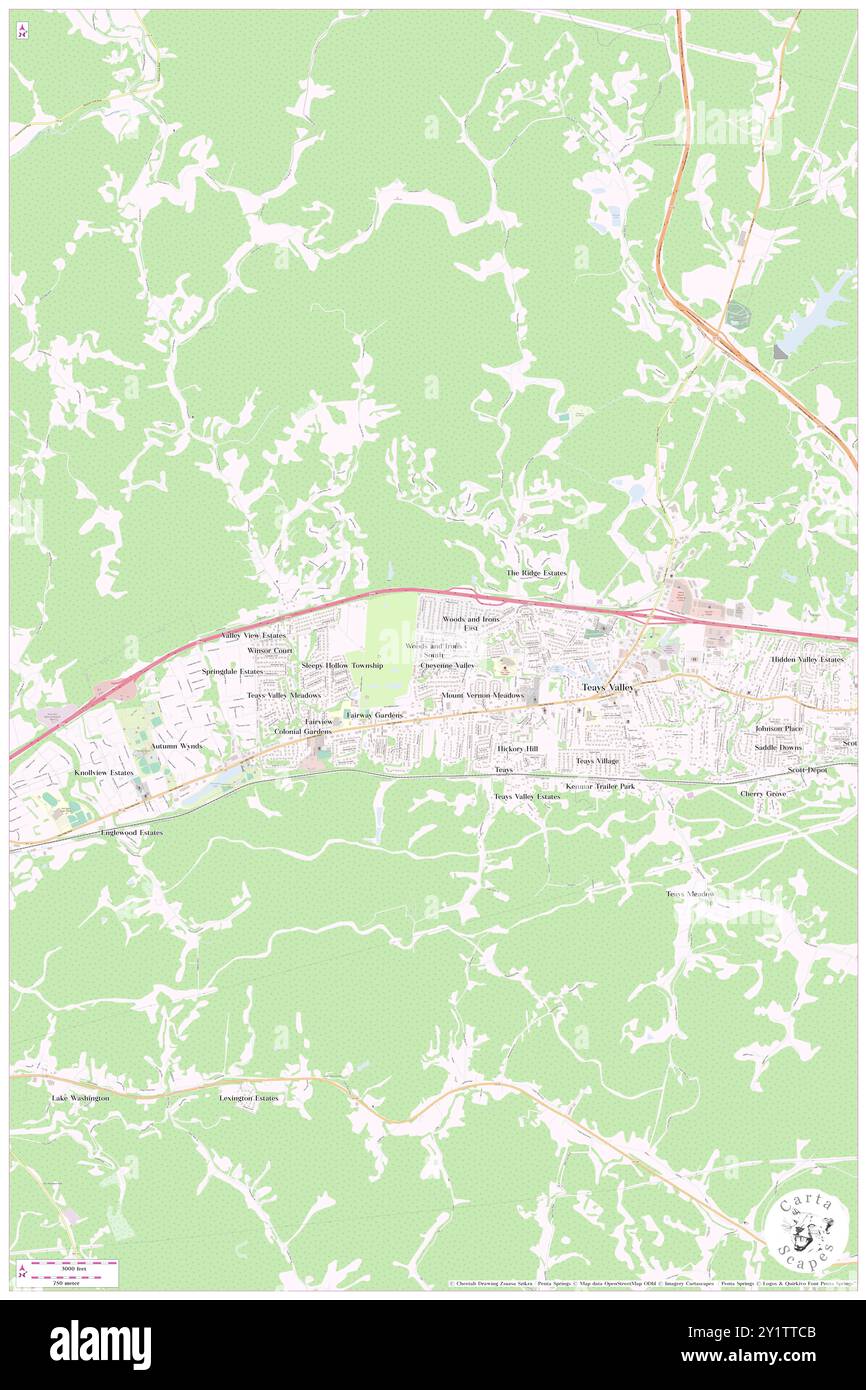 Woods and Irons South, Putnam County, Stati Uniti, West Virginia, N 38 27' 10'', S 81 57' 40''', MAP, Cartascapes Map pubblicata nel 2024. Esplora Cartascapes, una mappa che rivela i diversi paesaggi, culture ed ecosistemi della Terra. Viaggia attraverso il tempo e lo spazio, scoprendo l'interconnessione del passato, del presente e del futuro del nostro pianeta. Foto Stock