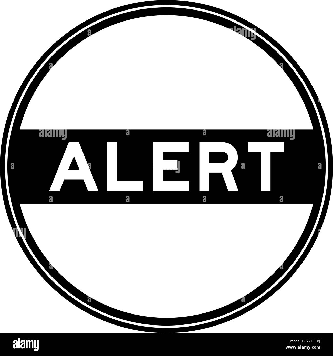 Adesivo rotondo nero con sigillo su sfondo bianco Illustrazione Vettoriale