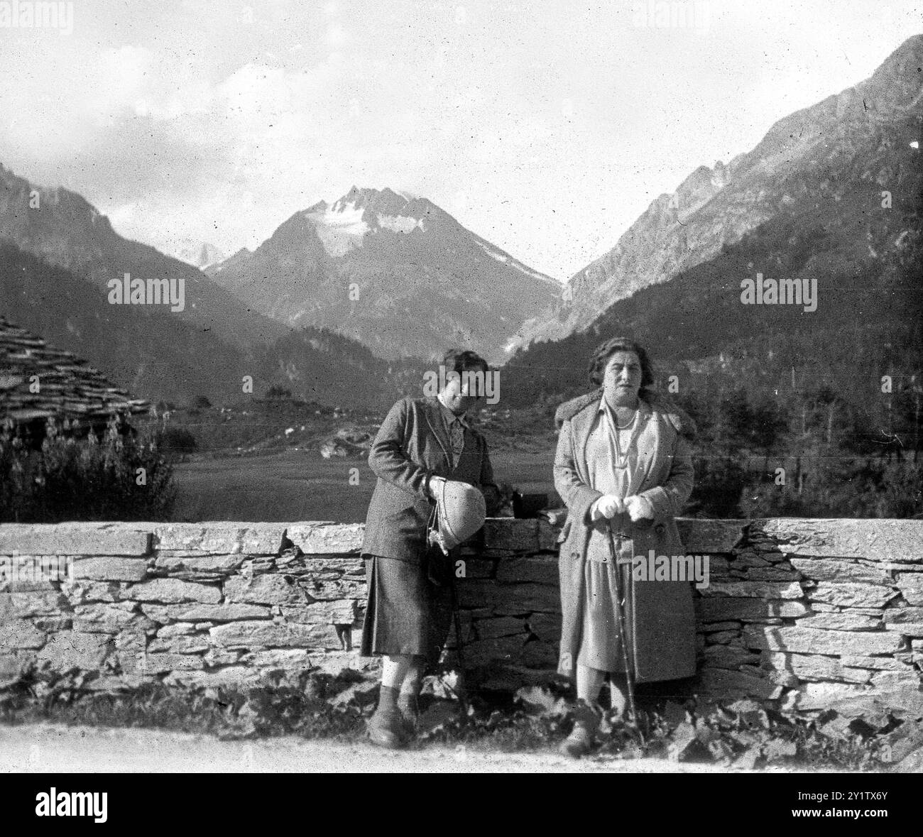 Turisti tedeschi a Maloja alta Engadina, Svizzera 1928 Foto Stock