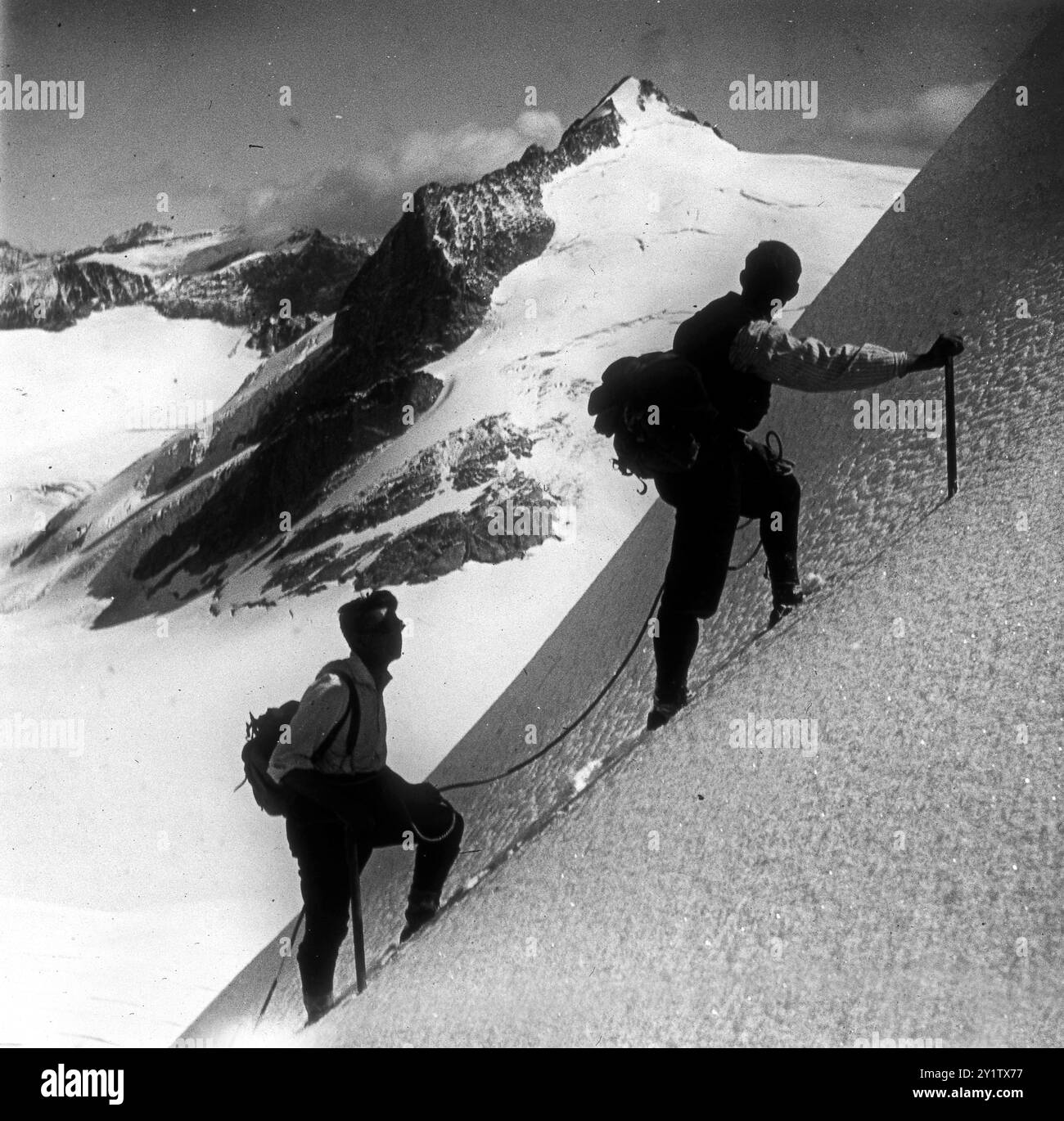 Scalatori a Punta Rasica forno, Svizzera, 1926 Foto Stock
