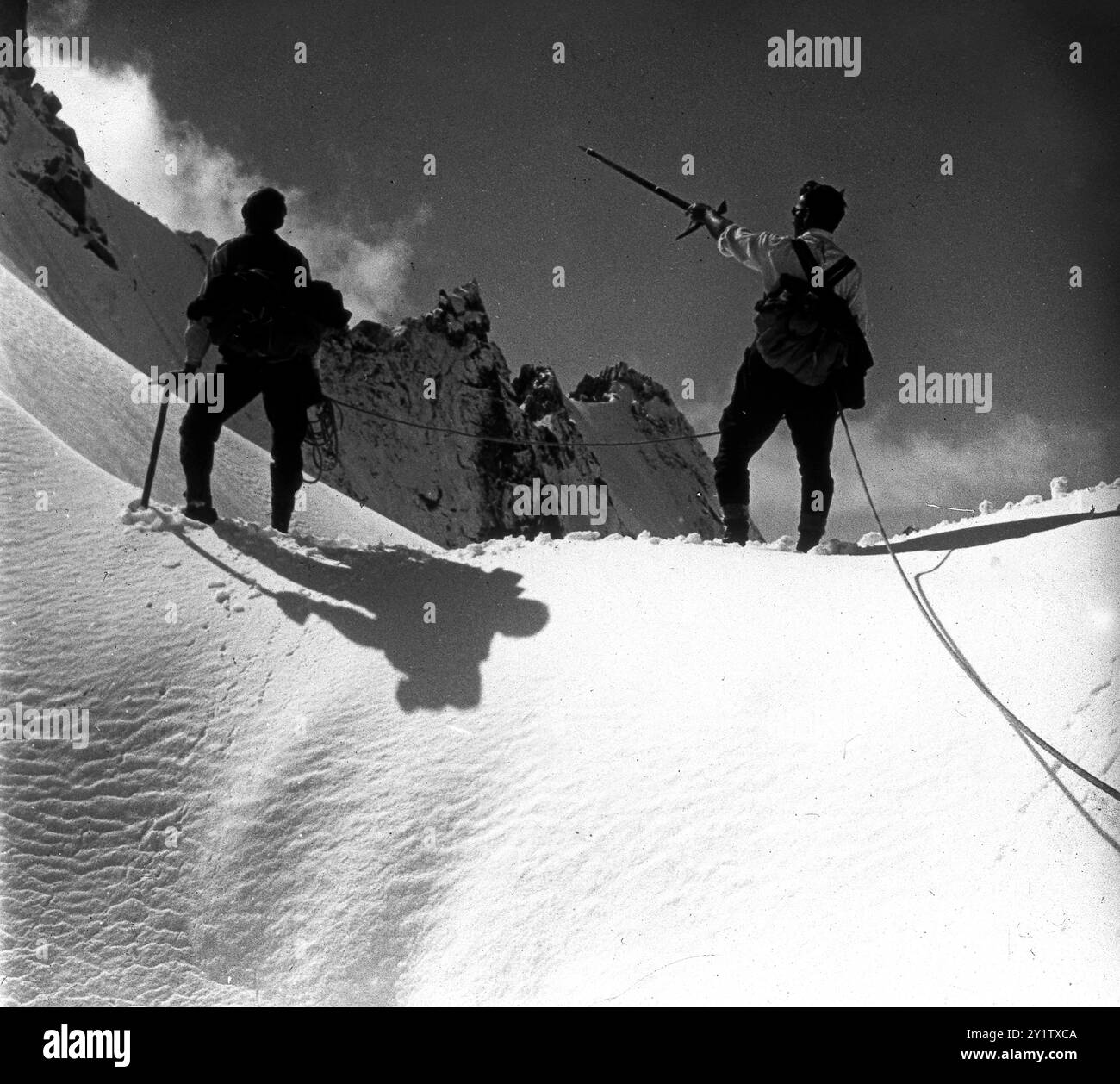 Scalatori a Punta Rasica forno, Svizzera, 1926 Foto Stock