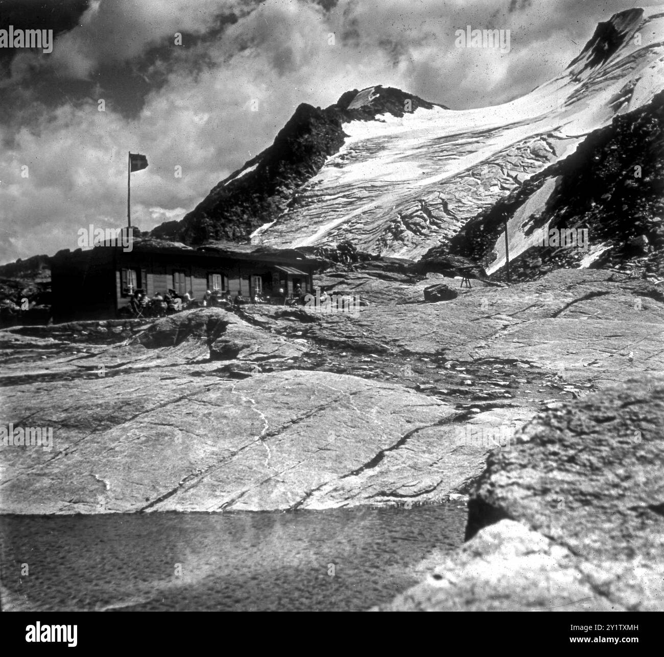 Piz Corvatsch Fuorcla Surlej in Bernina Alps, Engadina, Svizzera, 1928 Foto Stock