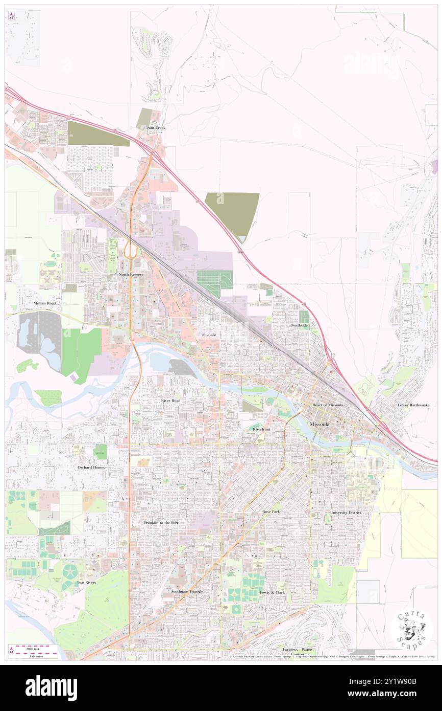 Hollywood Trailer Court, Missoula County, Stati Uniti, Montana, N 46 53' 4'', S 114 1' 5'', MAP, Cartascapes Map pubblicata nel 2024. Esplora Cartascapes, una mappa che rivela i diversi paesaggi, culture ed ecosistemi della Terra. Viaggia attraverso il tempo e lo spazio, scoprendo l'interconnessione del passato, del presente e del futuro del nostro pianeta. Foto Stock