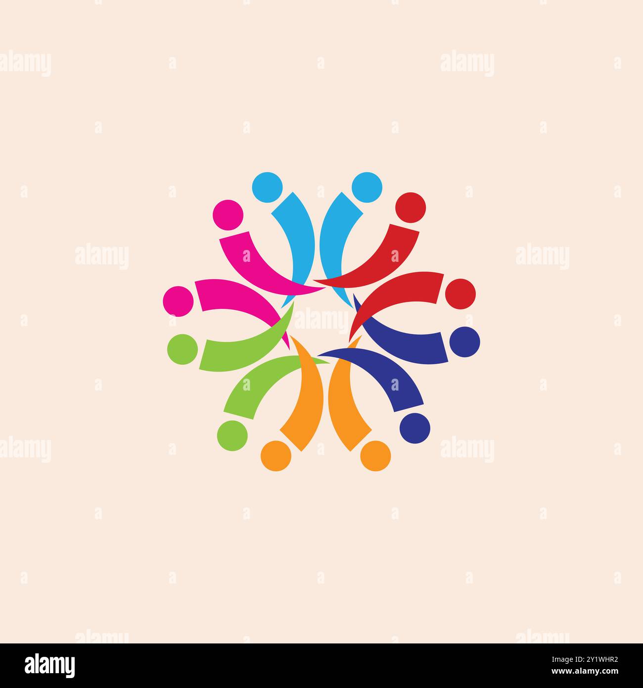Logo utile per l'organizzazione del lavoro di squadra Illustrazione Vettoriale