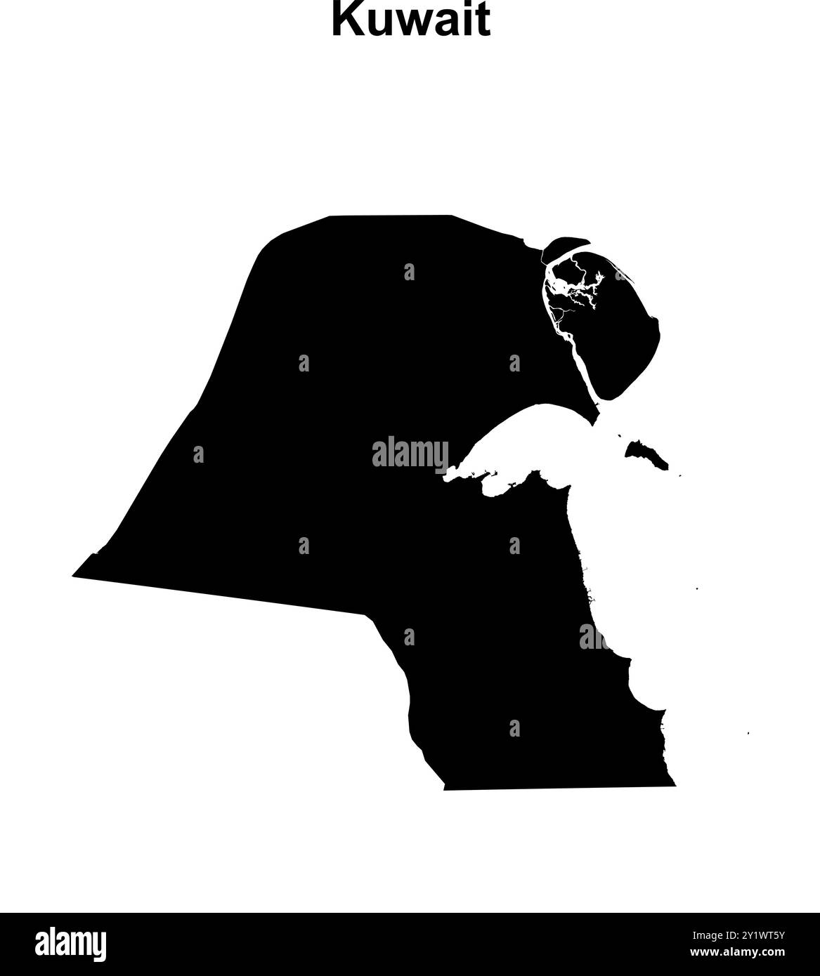 Design della mappa del profilo vuoto del Kuwait Illustrazione Vettoriale