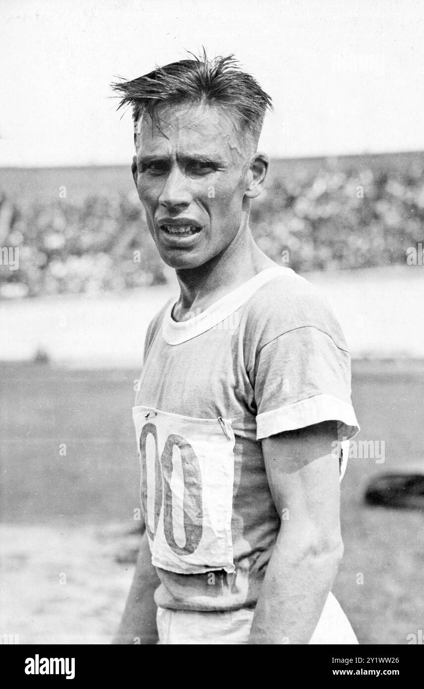 Ritratto dell'atleta finlandese Ville Ritola, Finlandia, Giochi Olimpici di Amsterdam 1928 Foto Stock
