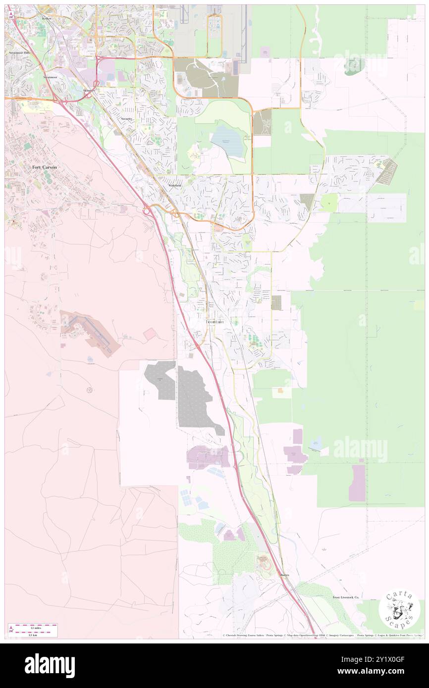 Fountain, El Paso County, Stati Uniti, Stati Uniti, Colorado, N 38 40' 55'', S 104 42' 2'', MAP, Cartascapes Map pubblicata nel 2024. Esplora Cartascapes, una mappa che rivela i diversi paesaggi, culture ed ecosistemi della Terra. Viaggia attraverso il tempo e lo spazio, scoprendo l'interconnessione del passato, del presente e del futuro del nostro pianeta. Foto Stock