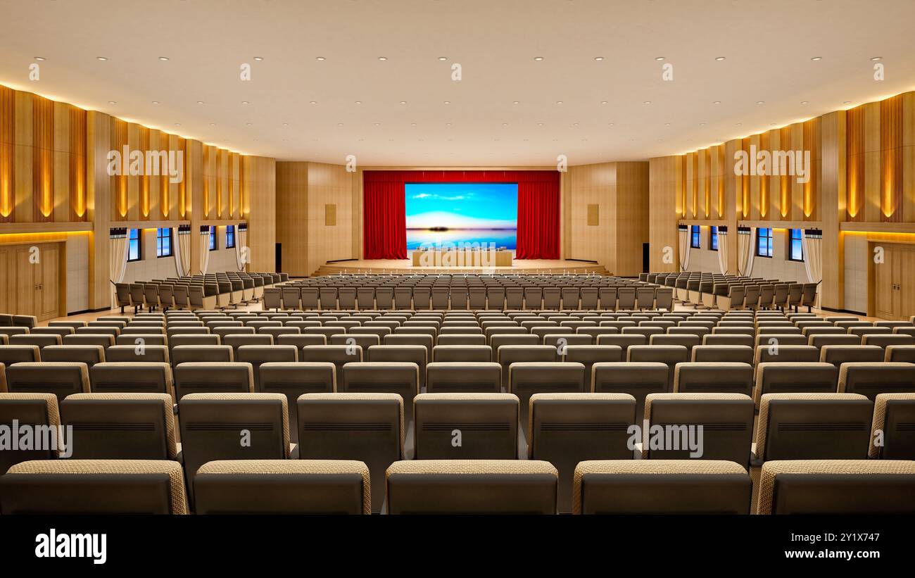rendering 3d della sala conferenze Foto Stock