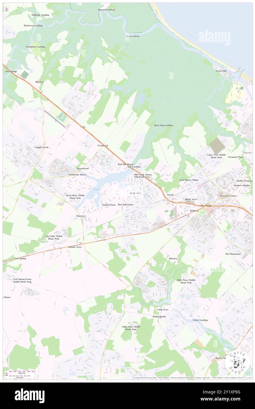 Edgewater, Sussex County, Stati Uniti, Delaware, N 38 45' 11'', S 75 12' 17'', MAP, Cartascapes Map pubblicata nel 2024. Esplora Cartascapes, una mappa che rivela i diversi paesaggi, culture ed ecosistemi della Terra. Viaggia attraverso il tempo e lo spazio, scoprendo l'interconnessione del passato, del presente e del futuro del nostro pianeta. Foto Stock