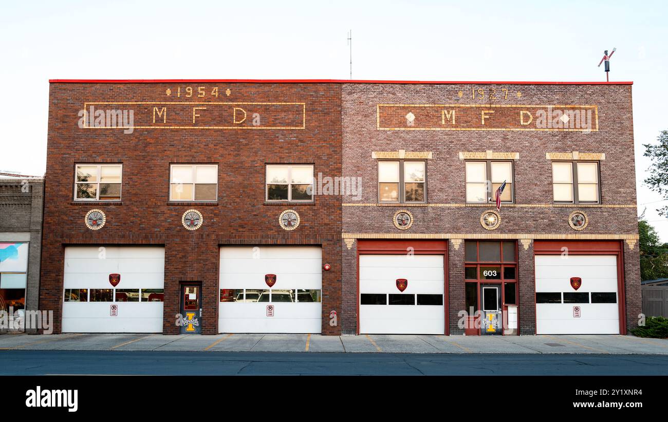 Edificio dei vigili del fuoco in mattoni a Mosca, Idaho Foto Stock