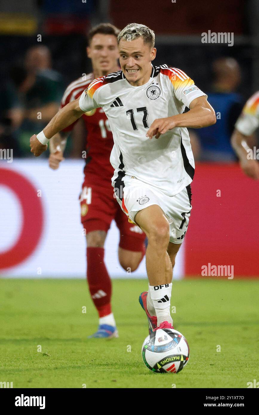 Düsseldorf, Merkur Spiel-Arena Deutschland Fussball, Football, Männer, Men Länderspiel, UEFA Nations League 2025 Deutschland - Ungarn 5-0 07.09.2024 Florian WIRTZ (GER) Re.- foto: Norbert Schmidt, Duesseldorf Foto Stock