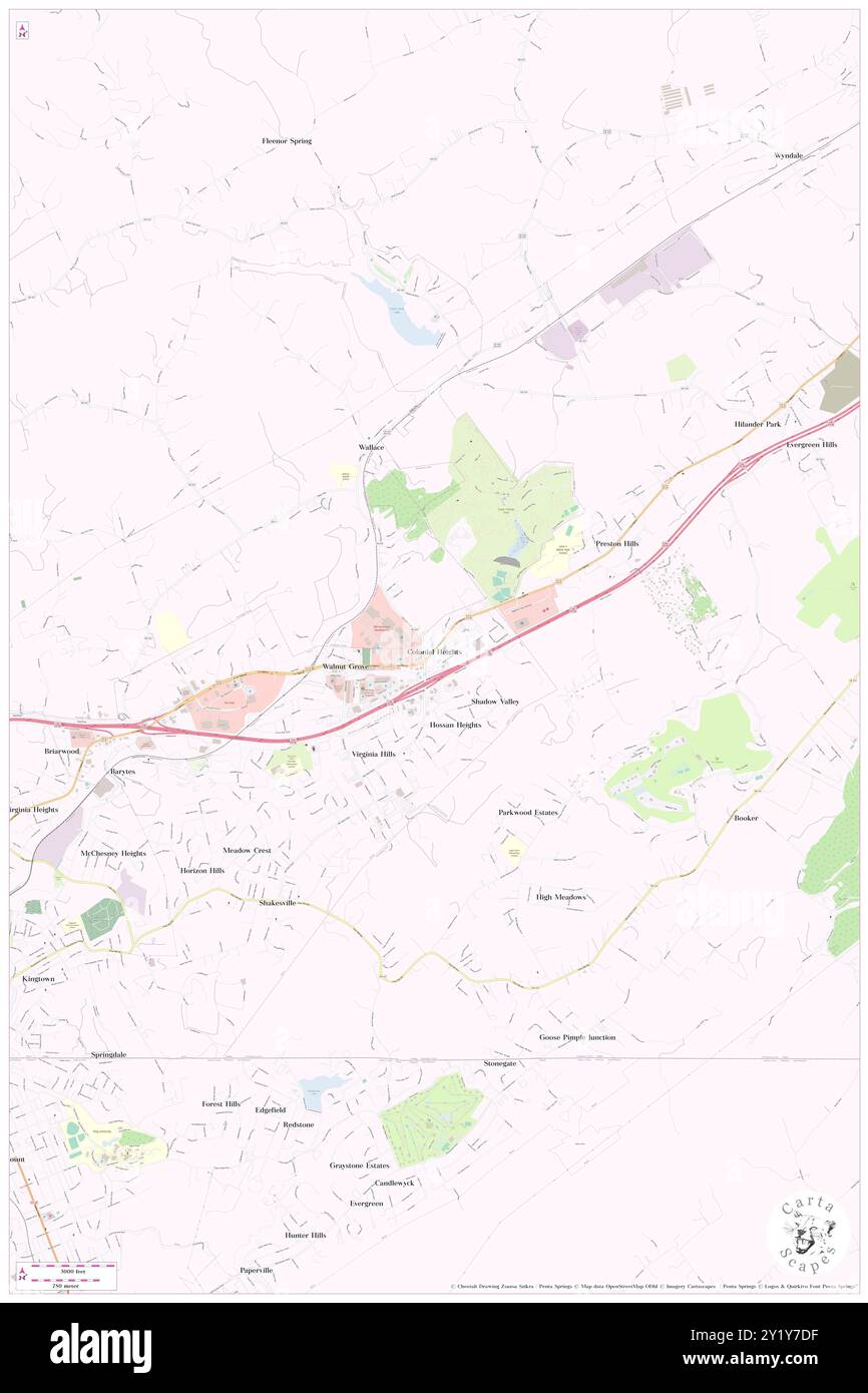 Colonial Heights, città di Bristol, Stati Uniti, Stati Uniti, Virginia, N 36 38' 0'', S 82 7' 13'', MAP, Cartascapes Map pubblicata nel 2024. Esplora Cartascapes, una mappa che rivela i diversi paesaggi, culture ed ecosistemi della Terra. Viaggia attraverso il tempo e lo spazio, scoprendo l'interconnessione del passato, del presente e del futuro del nostro pianeta. Foto Stock