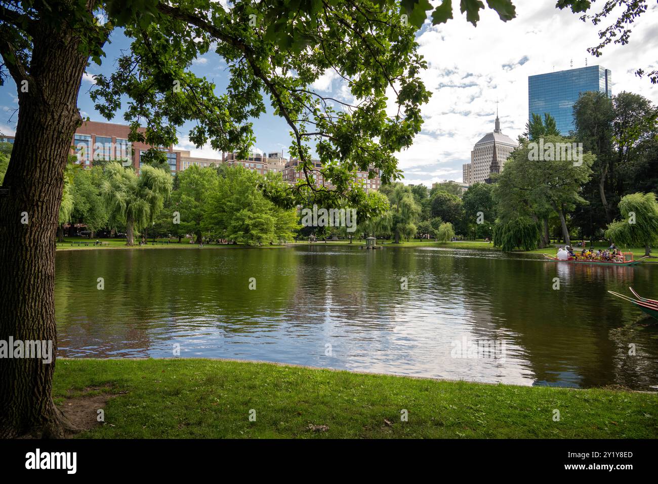 La Laguna è un piccolo lago nel Boston Common, che è un parco pubblico e giardino del Massachusetts Foto Stock