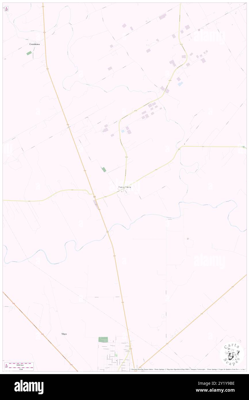 Panna Maria, Karnes County, Stati Uniti, Stati Uniti, Texas, N 28 57' 29'', S 97 53' 50'', MAP, Cartascapes Map pubblicata nel 2024. Esplora Cartascapes, una mappa che rivela i diversi paesaggi, culture ed ecosistemi della Terra. Viaggia attraverso il tempo e lo spazio, scoprendo l'interconnessione del passato, del presente e del futuro del nostro pianeta. Foto Stock