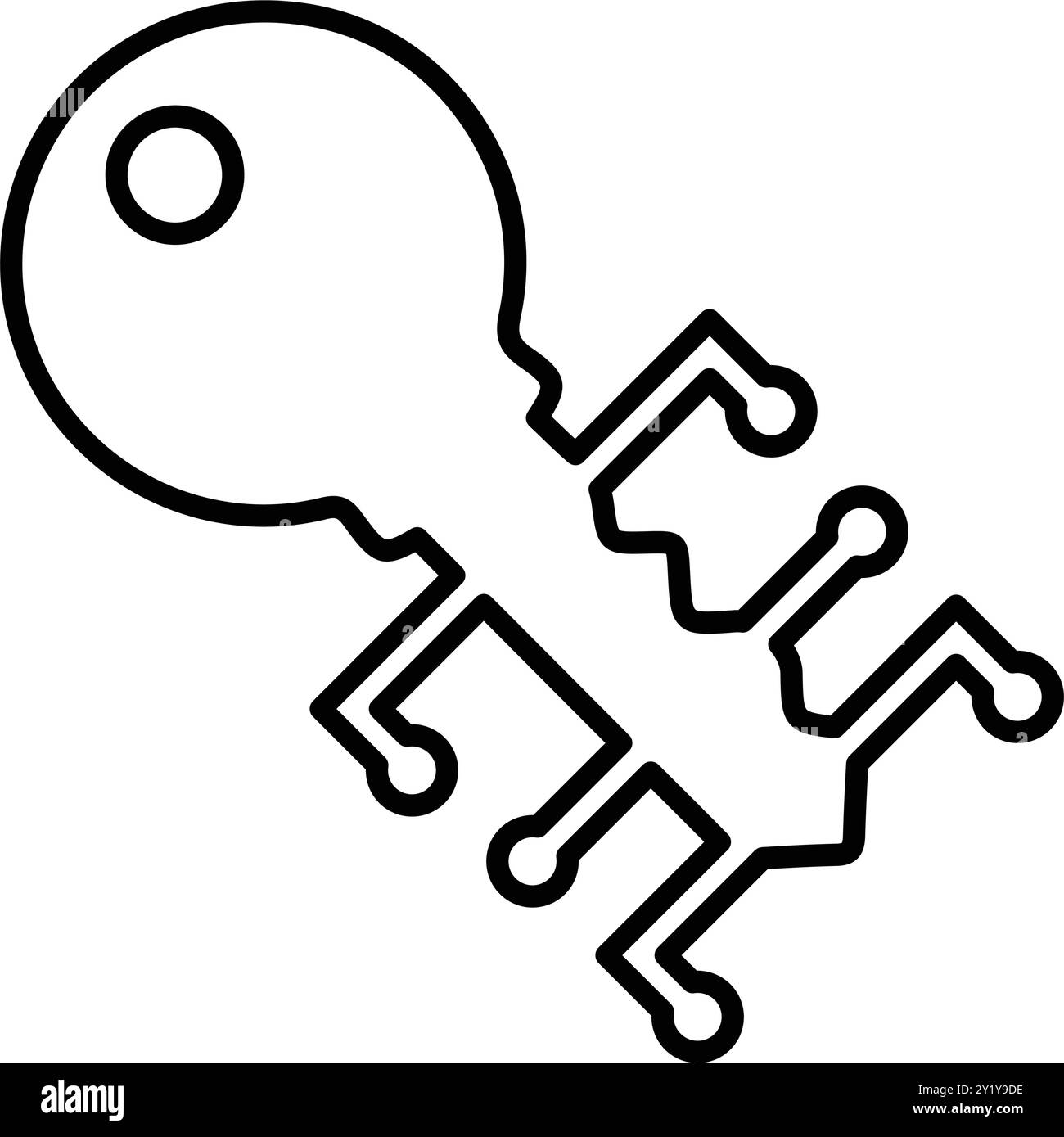 Crittografia, chiave, progettazione di icone di dati personali per uso commerciale, Web, supporti di stampa o qualsiasi tipo di progetto. Illustrazione Vettoriale