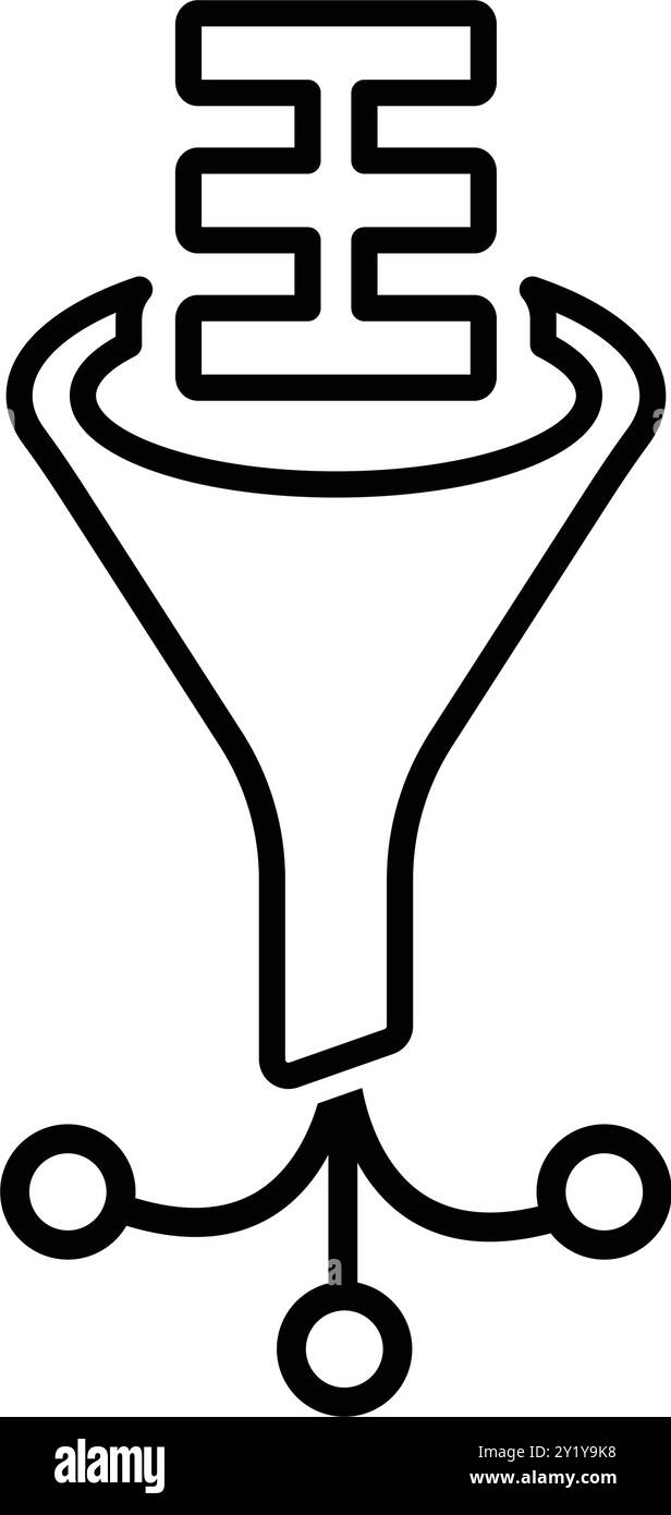 Filtra, imbuto, progettazione di icone di big data per uso commerciale, Web, supporti di stampa o qualsiasi tipo di progetto. Illustrazione Vettoriale