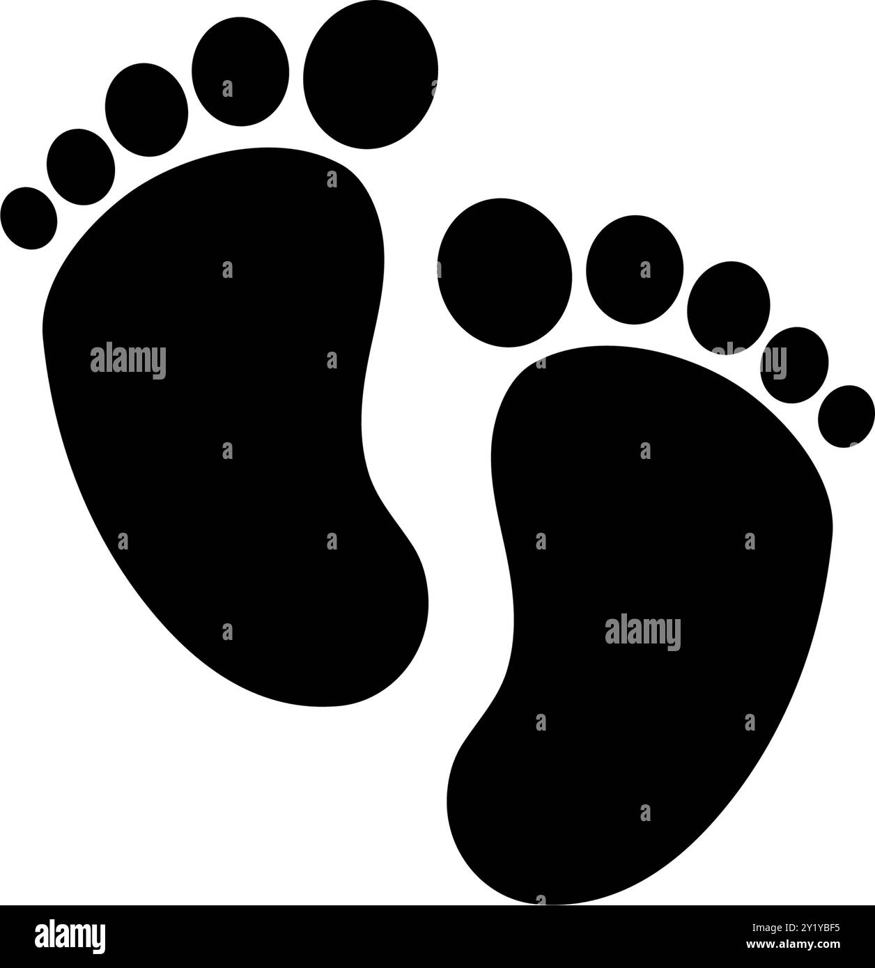 Silhouette nera di impronte umane, che simboleggia il cammino, il viaggio e la direzione. Illustrazione Vettoriale