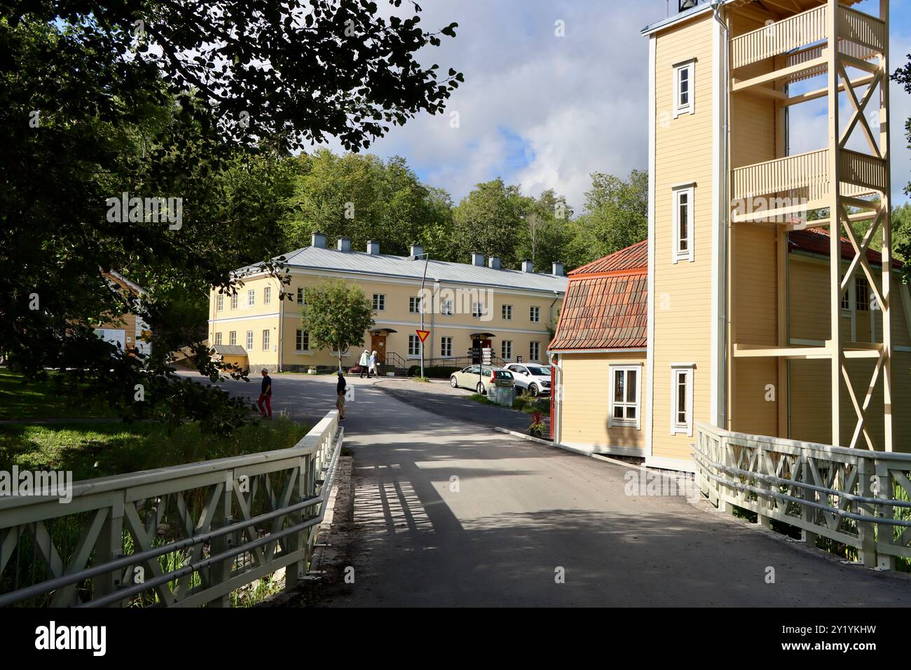 Vecchi edifici nel villaggio di Fiskars, Uusimaa, Finlandia agosto 2024 Foto Stock