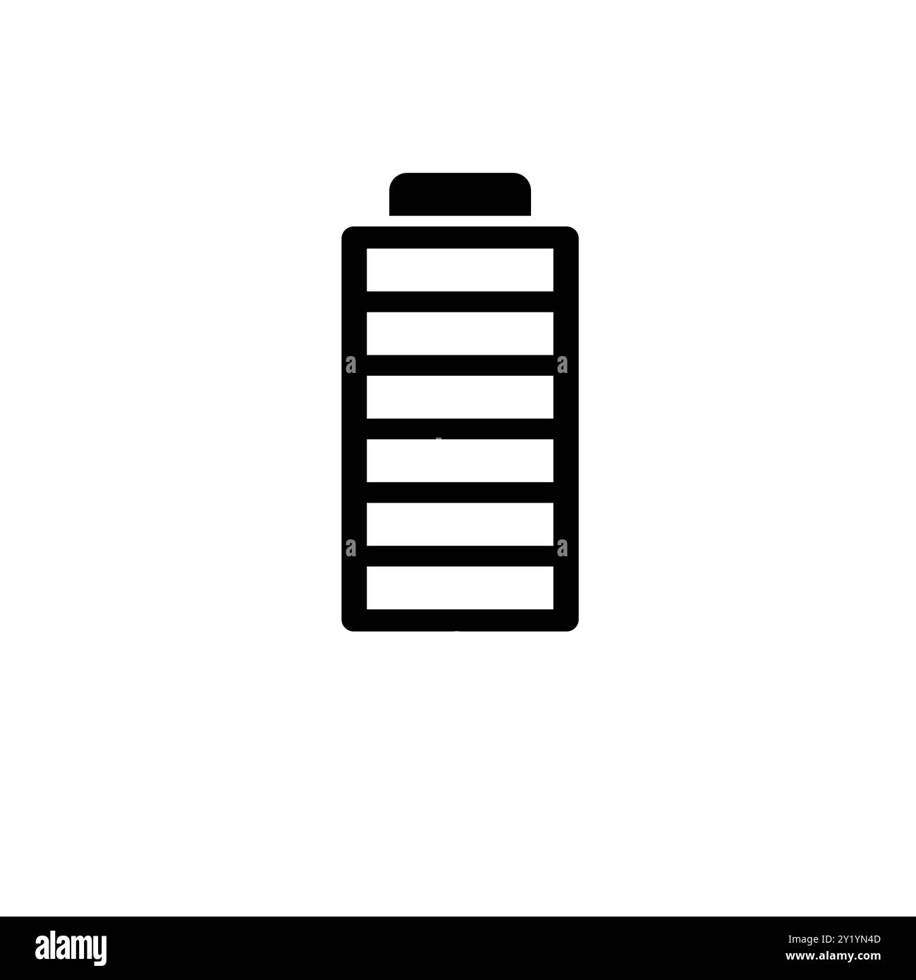 Batteria alcalina, completamente carica icona vettoriale piatta solida isolata su sfondo bianco. Illustrazione Vettoriale