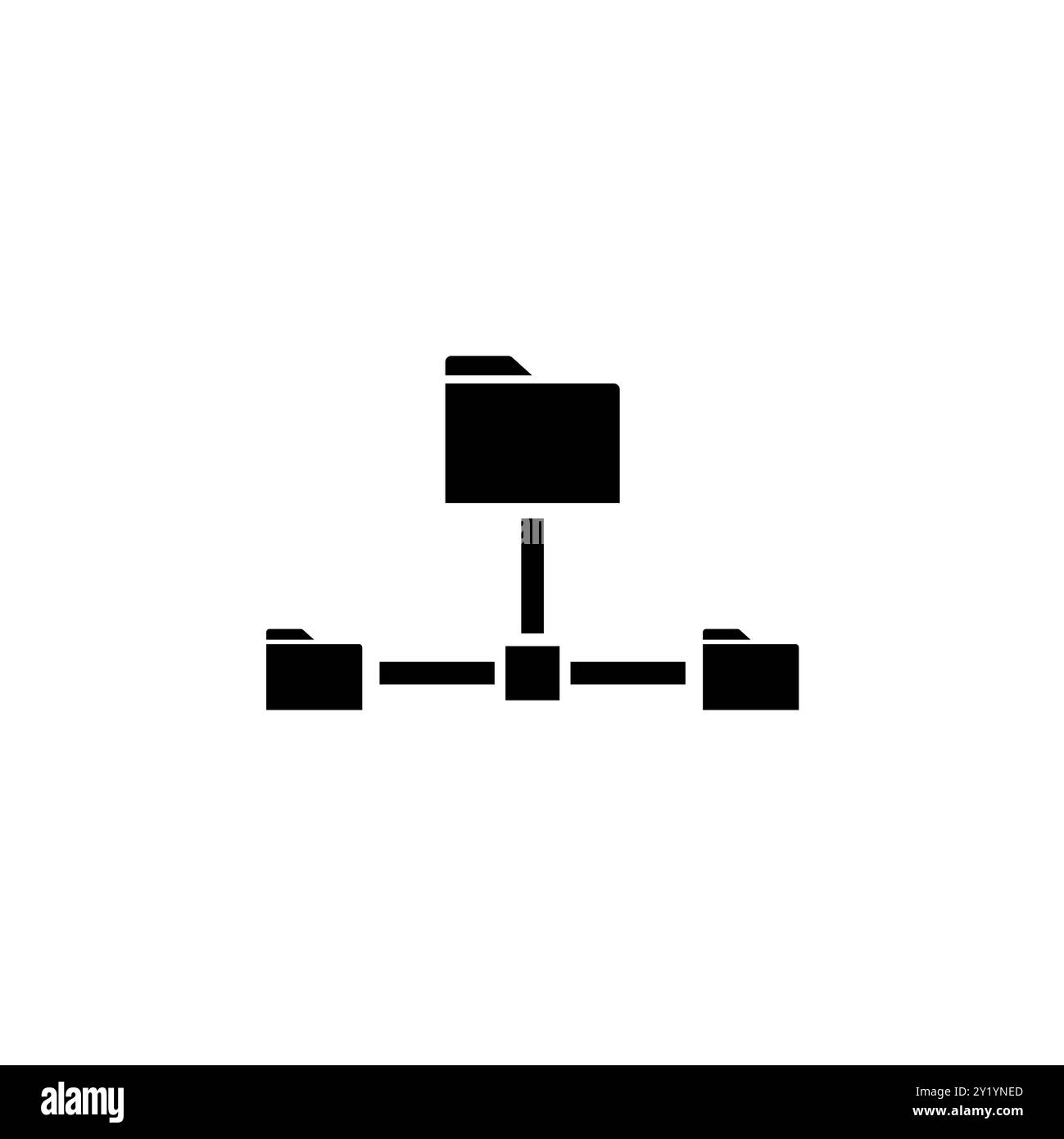 Cartella condivisa, rete dati icona Solid Flat Vector isolata su sfondo bianco. Illustrazione Vettoriale