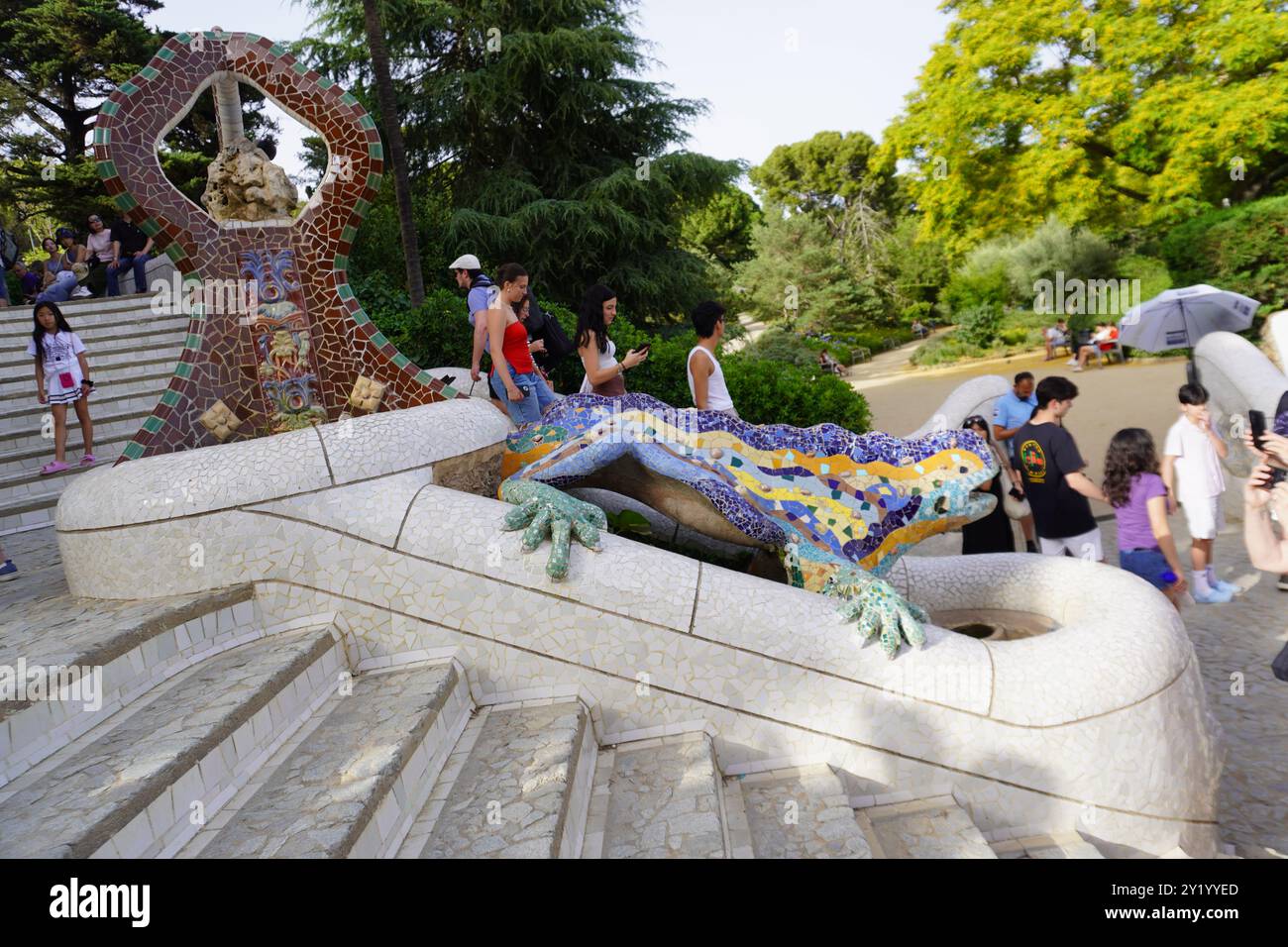 Park Guell Barcellona Foto Stock