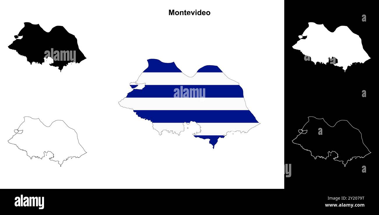 Set di mappe del reparto Montevideo Illustrazione Vettoriale