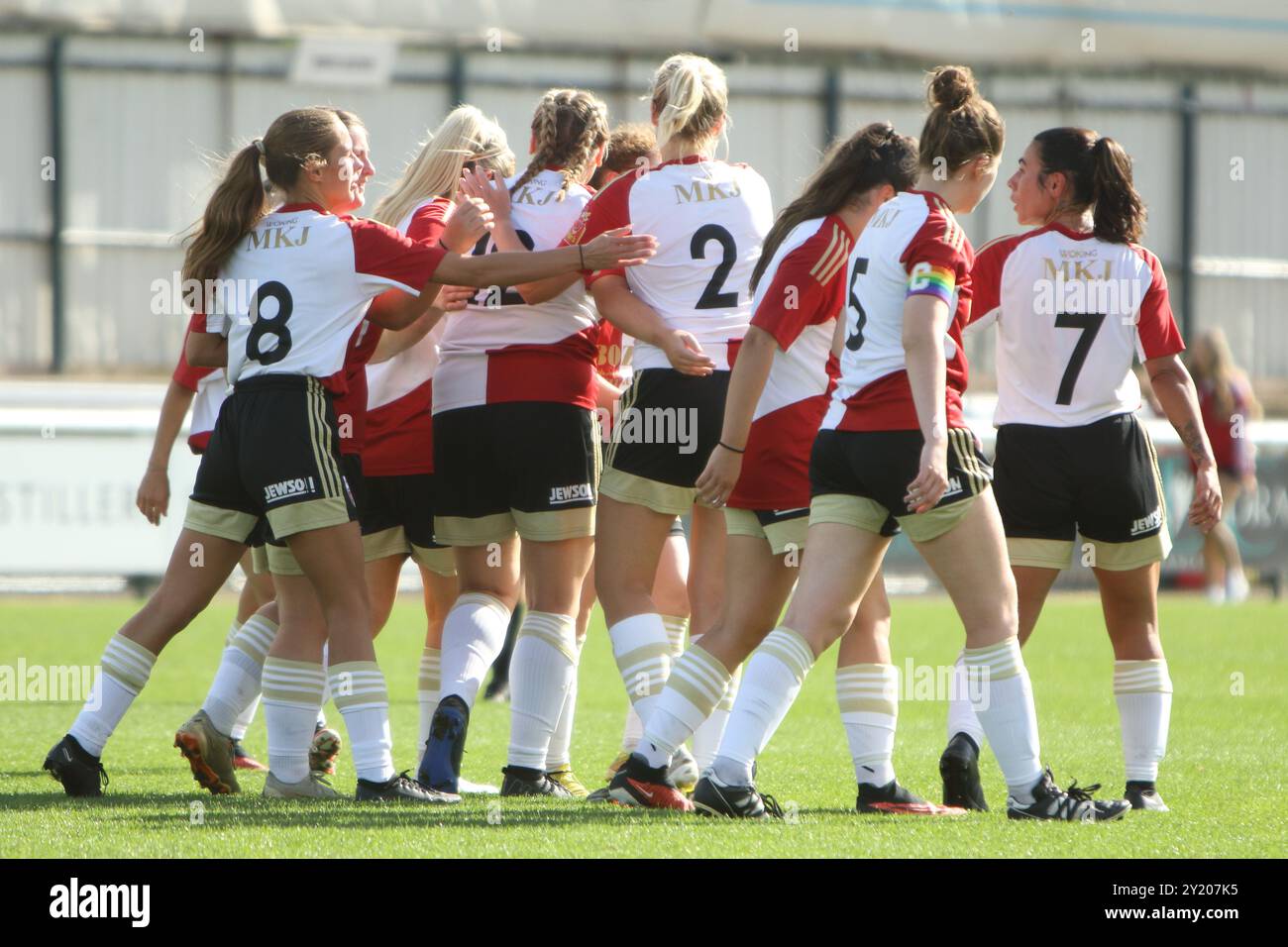 Woking FC Women vs Abbey Rangers FC Women Southern Regional Womens Football League at Kingfield Woking FC 8 set 2024 Foto Stock