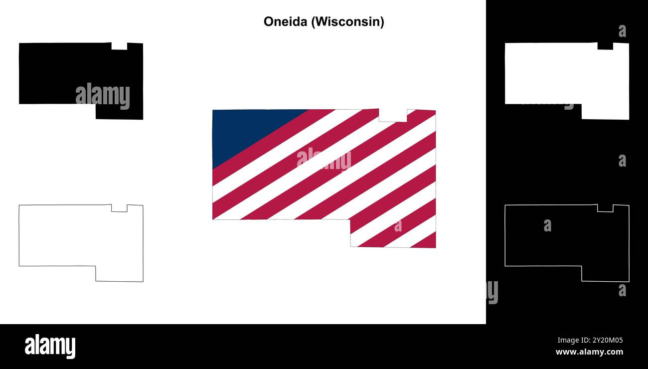 Oneida County (Wisconsin) delinea la mappa Illustrazione Vettoriale