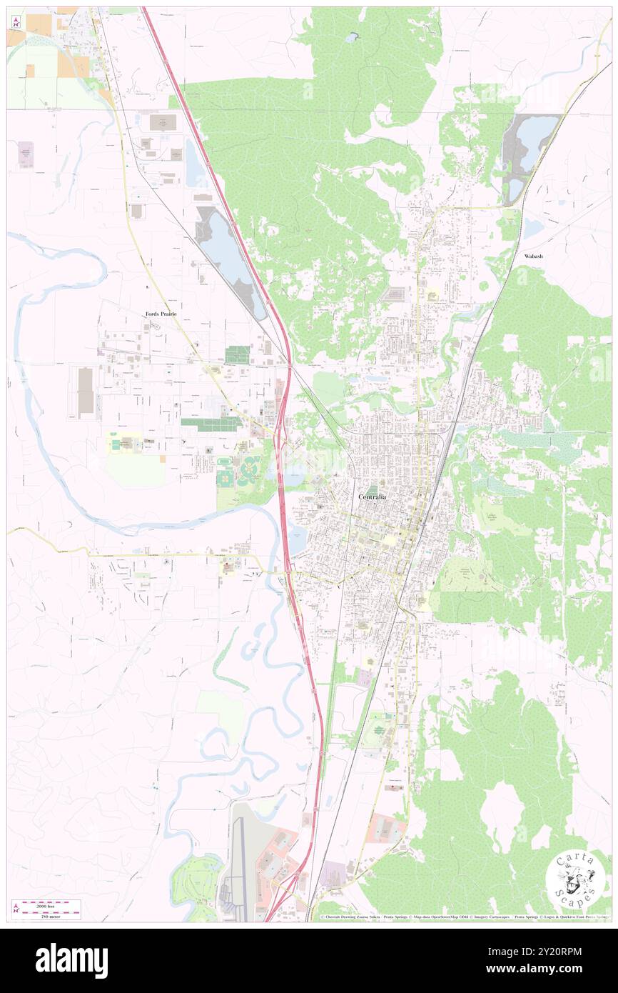 Centralia, Lewis County, Stati Uniti, Stati Uniti, Washington, N 46 42' 58'', S 122 57' 15'', MAP, Cartascapes Map pubblicata nel 2024. Esplora Cartascapes, una mappa che rivela i diversi paesaggi, culture ed ecosistemi della Terra. Viaggia attraverso il tempo e lo spazio, scoprendo l'interconnessione del passato, del presente e del futuro del nostro pianeta. Foto Stock