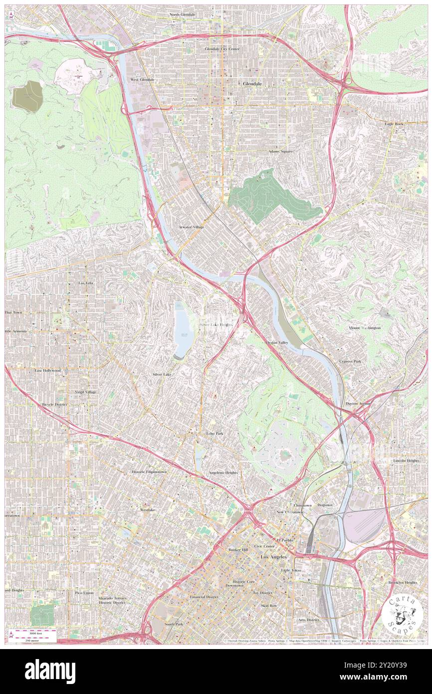 Silver Lake Heights, Los Angeles County, Stati Uniti, Stati Uniti, California, N 34 5' 58'', S 118 15' 23'', MAP, Cartascapes Map pubblicata nel 2024. Esplora Cartascapes, una mappa che rivela i diversi paesaggi, culture ed ecosistemi della Terra. Viaggia attraverso il tempo e lo spazio, scoprendo l'interconnessione del passato, del presente e del futuro del nostro pianeta. Foto Stock