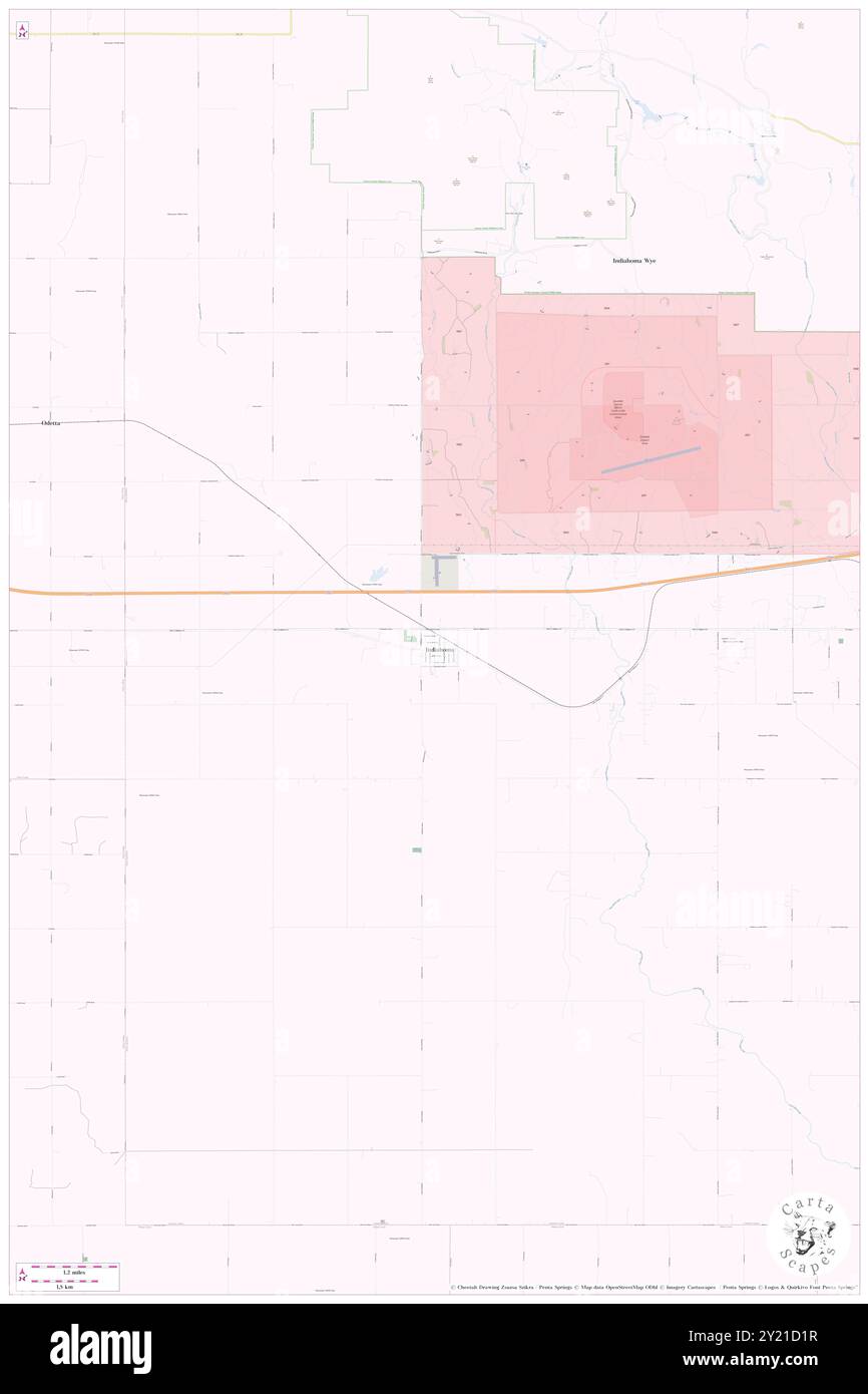 Indiahoma, Comanche County, Stati Uniti, Oklahoma, N 34 37' 11'', S 98 45' 5'', MAP, Cartascapes Map pubblicata nel 2024. Esplora Cartascapes, una mappa che rivela i diversi paesaggi, culture ed ecosistemi della Terra. Viaggia attraverso il tempo e lo spazio, scoprendo l'interconnessione del passato, del presente e del futuro del nostro pianeta. Foto Stock