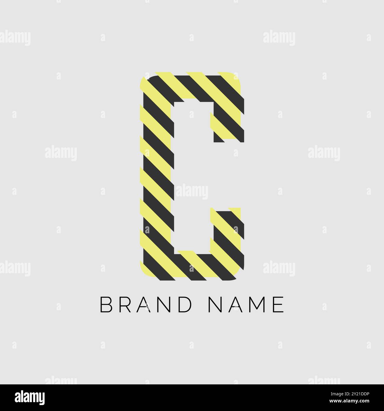 Logo Letter C, design a colori divisore. Alfabeto C per etichette energetiche, rock e altro ancora Illustrazione Vettoriale