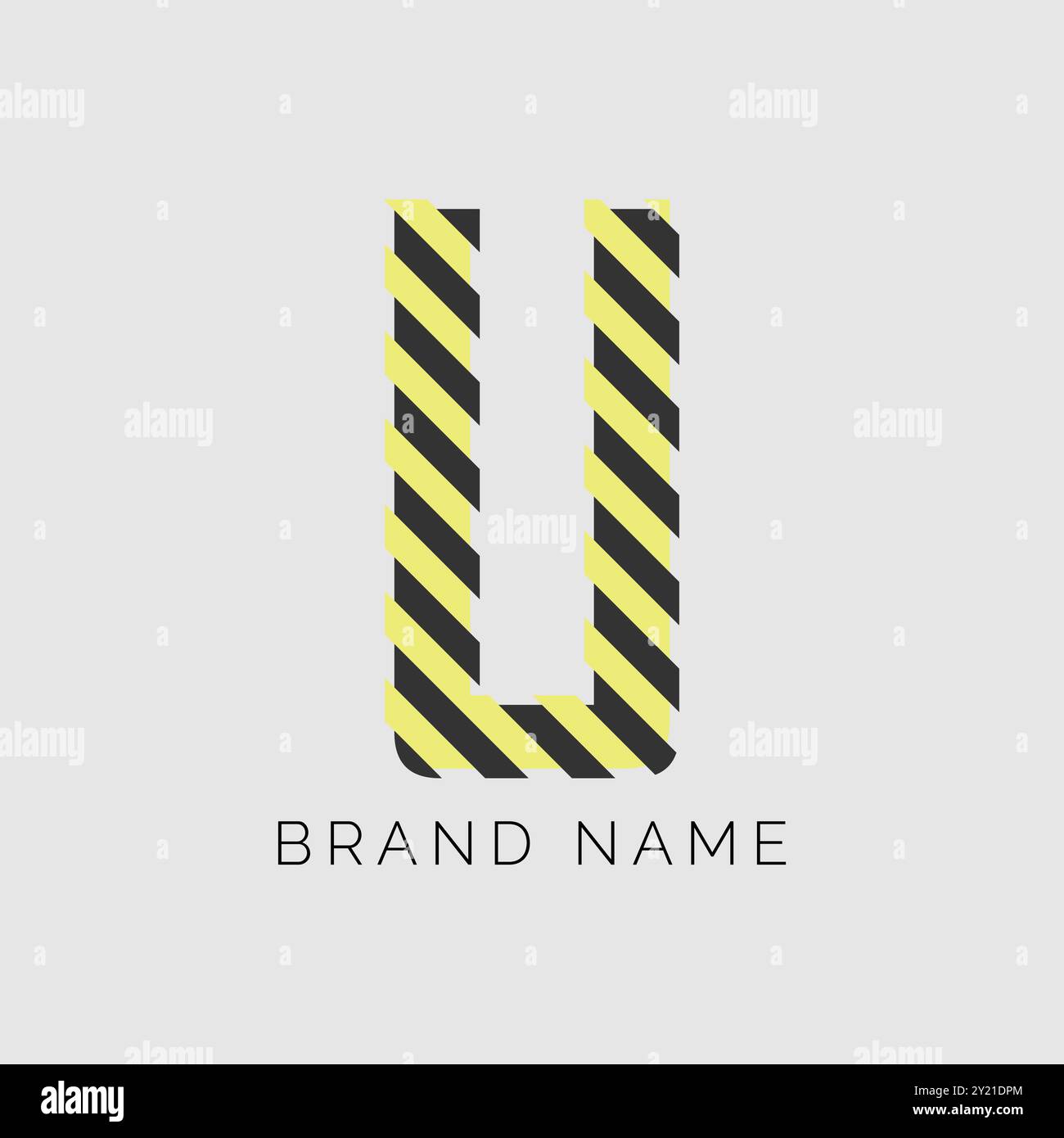 Logo Letter U, design a colori divisore. Alfabeto U per etichette energetiche, rock e altro ancora Illustrazione Vettoriale