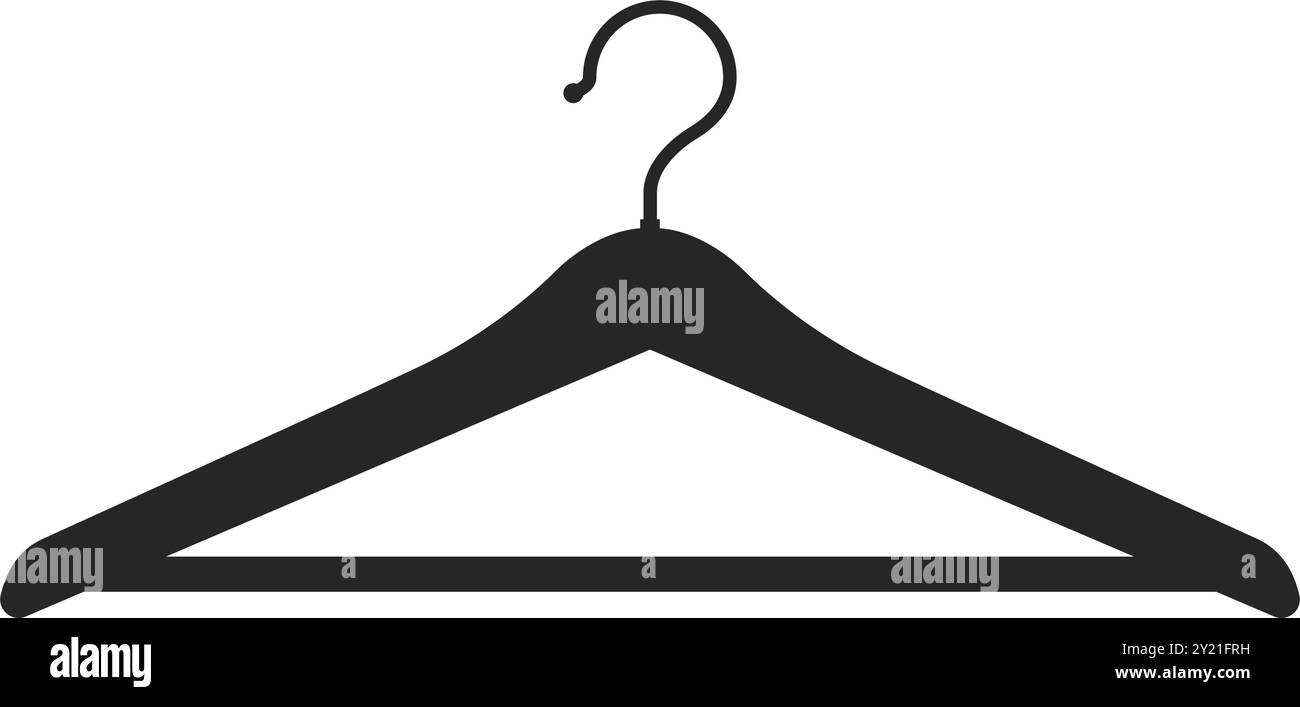 Appendiabiti in legno o appendiabiti icona silhouette vettoriale Illustrazione Vettoriale