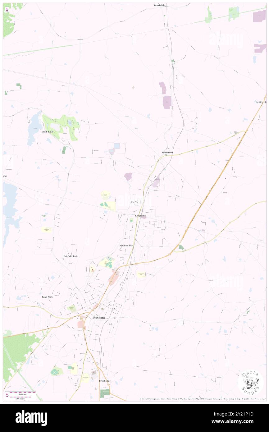 CAL-Vel, Person County, Stati Uniti, Carolina del Nord, N 36 25' 45'', S 78 58' 9'', MAP, Cartascapes Map pubblicata nel 2024. Esplora Cartascapes, una mappa che rivela i diversi paesaggi, culture ed ecosistemi della Terra. Viaggia attraverso il tempo e lo spazio, scoprendo l'interconnessione del passato, del presente e del futuro del nostro pianeta. Foto Stock