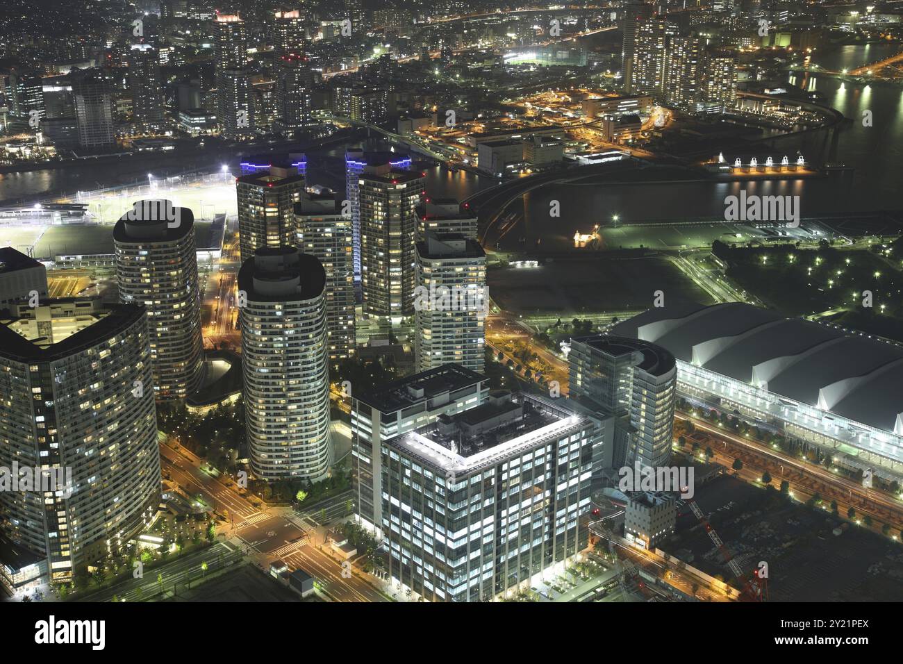 Città di Yokohama in Giappone dall'alto Foto Stock