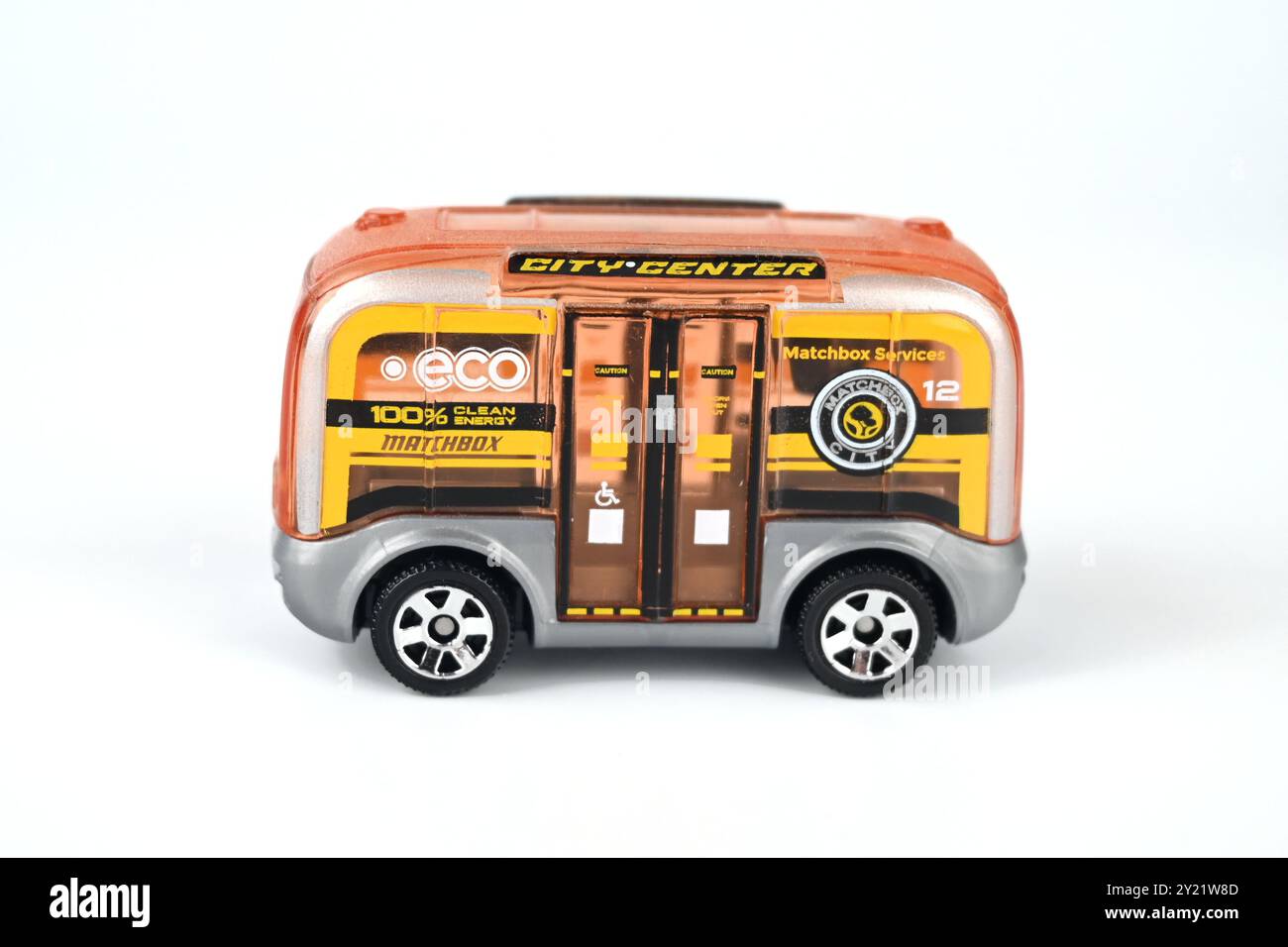 Autobus a guida autonoma Matchbox MBX – Galles, Regno Unito – 8 settembre 2024 Foto Stock