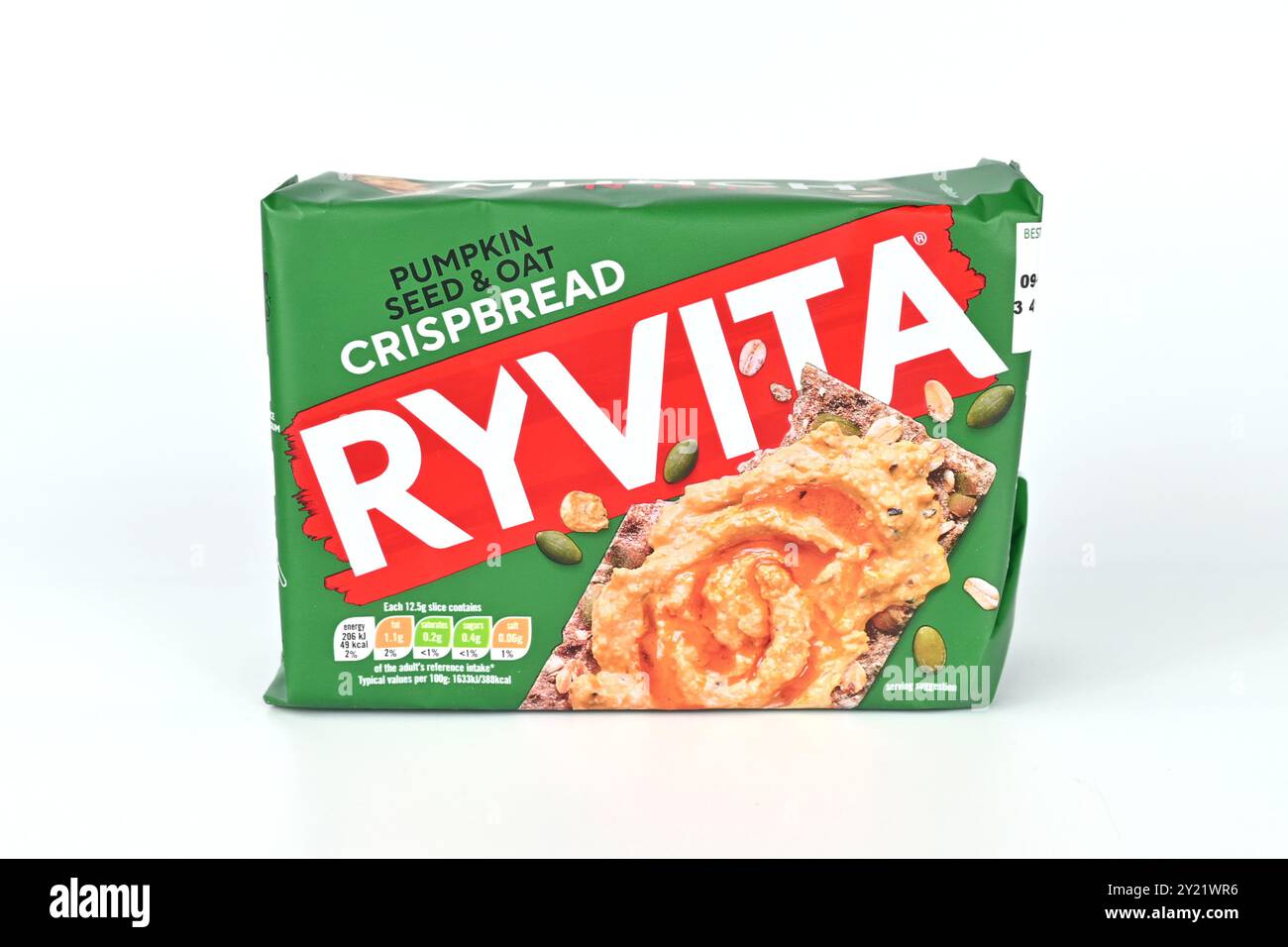 RYVITA semi di zucca e pane croccante d'avena – Galles, Regno Unito – 8 settembre 2024 Foto Stock
