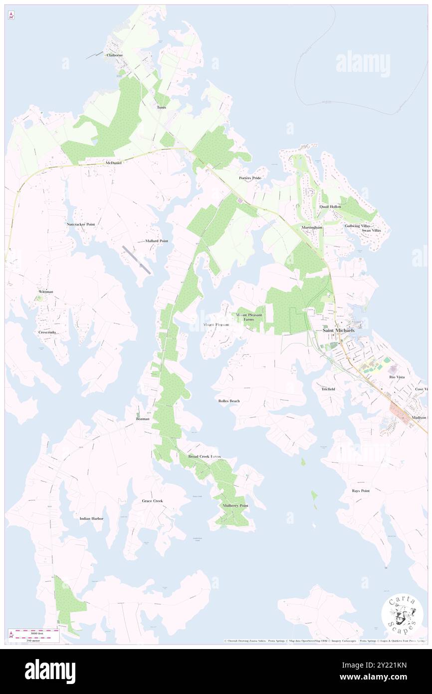 Mount Pleasant, Talbot County, Stati Uniti, Maryland, N 38 47' 15''', S 76 15' 12''', MAP, Cartascapes Map pubblicata nel 2024. Esplora Cartascapes, una mappa che rivela i diversi paesaggi, culture ed ecosistemi della Terra. Viaggia attraverso il tempo e lo spazio, scoprendo l'interconnessione del passato, del presente e del futuro del nostro pianeta. Foto Stock